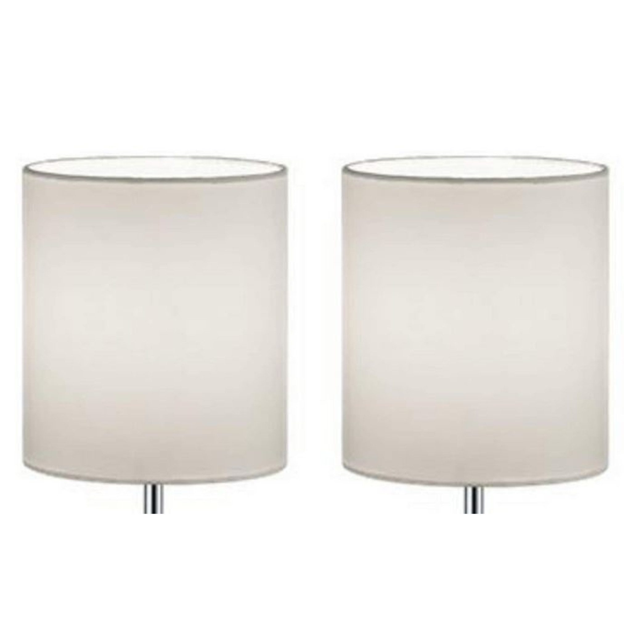 Lichthandel Hoch Lampenschirm grau / weiß 2 Stück Lampenschirm für Tischlam günstig online kaufen