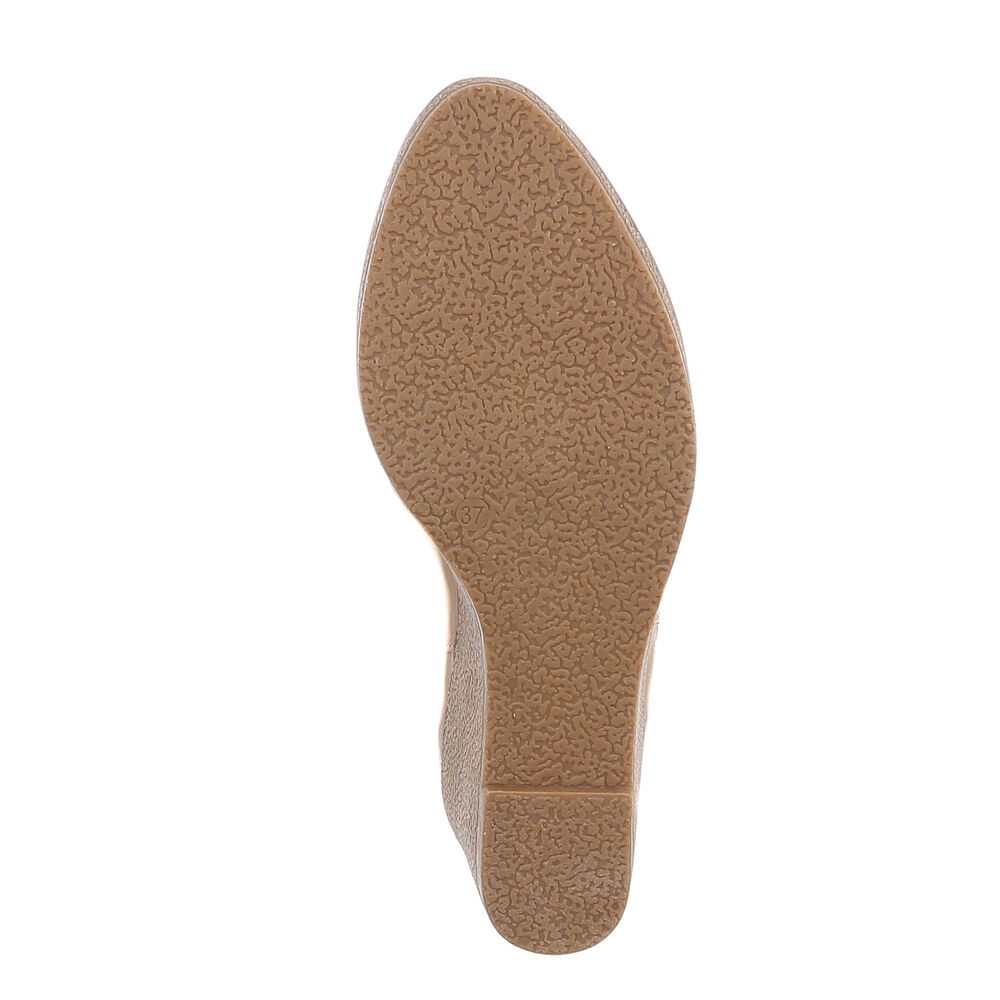 Ital-Design Damen Freizeit Keilstiefelette (87108700) Keilabsatz/Wedge High-Heel Stiefeletten in Beige