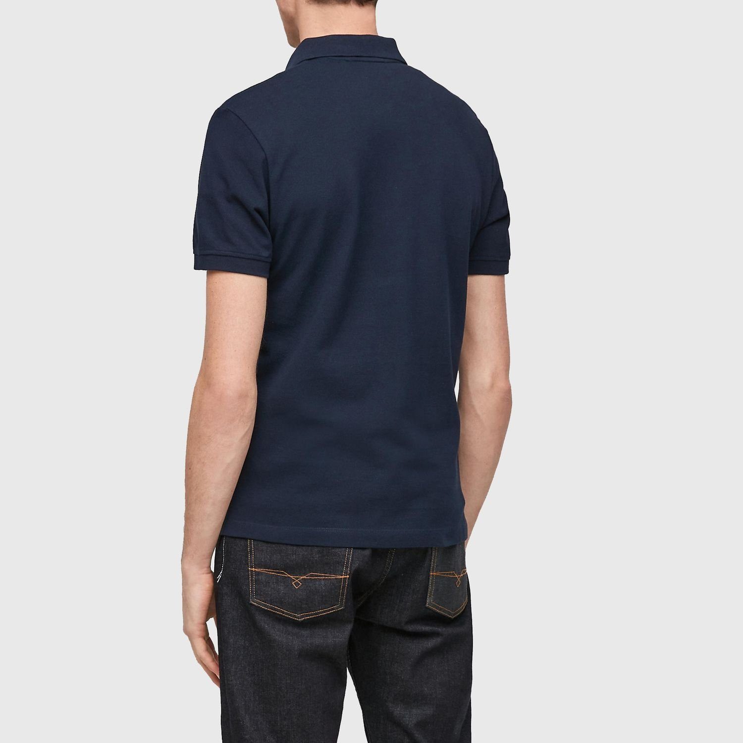 Logostickerei Poloshirt (1-tlg) Poloshirt Navy mit s.Oliver