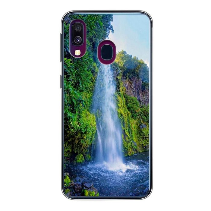 MuchoWow Handyhülle Wasserfall im Whanganui-Nationalpark in Neuseeland Handyhülle Samsung Galaxy A40 Smartphone-Bumper Print Handy