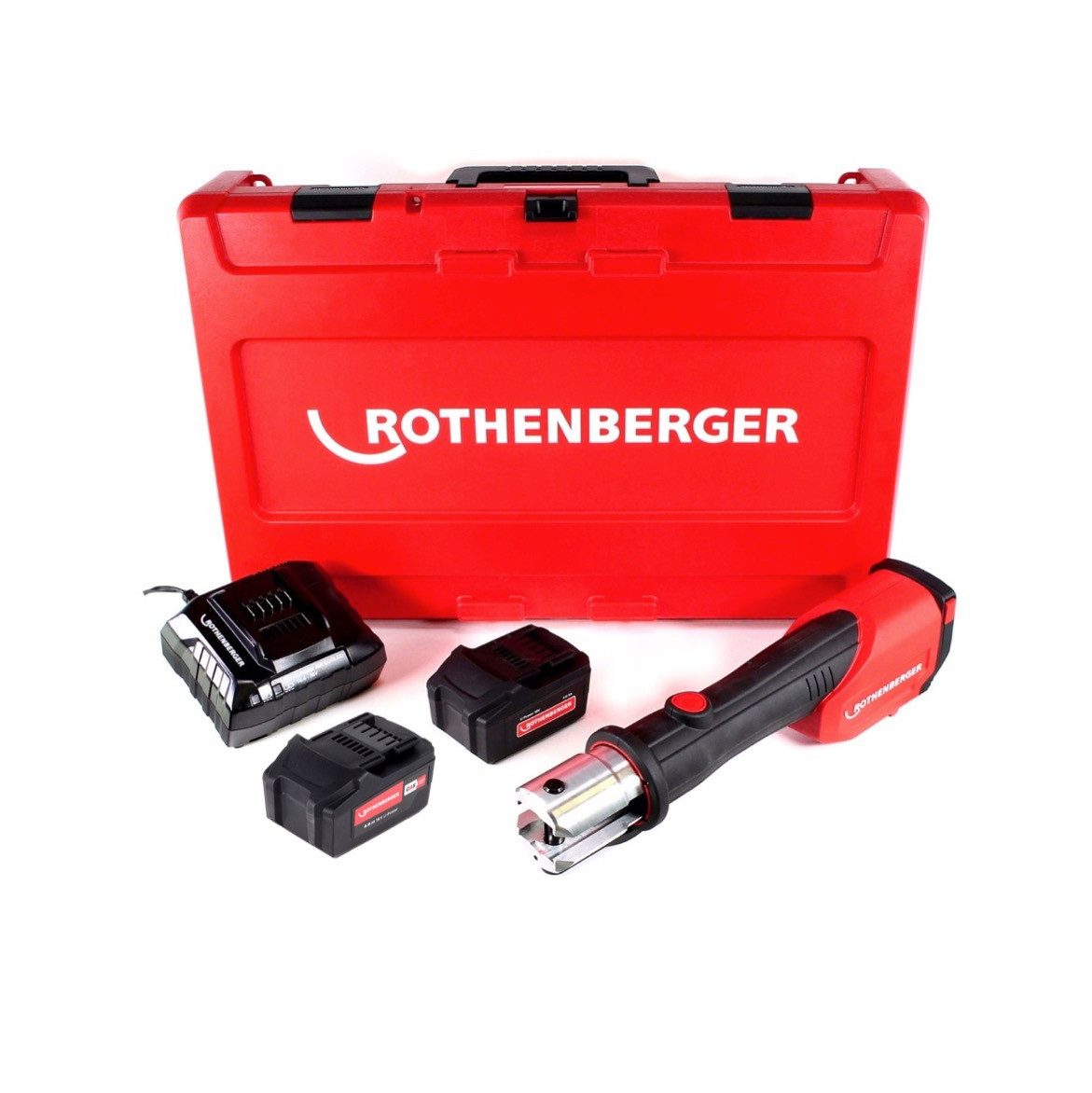 Thumbnail - Rothenberger Werkstattpresse ROMAX 4000 Basic Set Akku Pressmaschine 18V 34kN + 2x Akku 4,0Ah + La