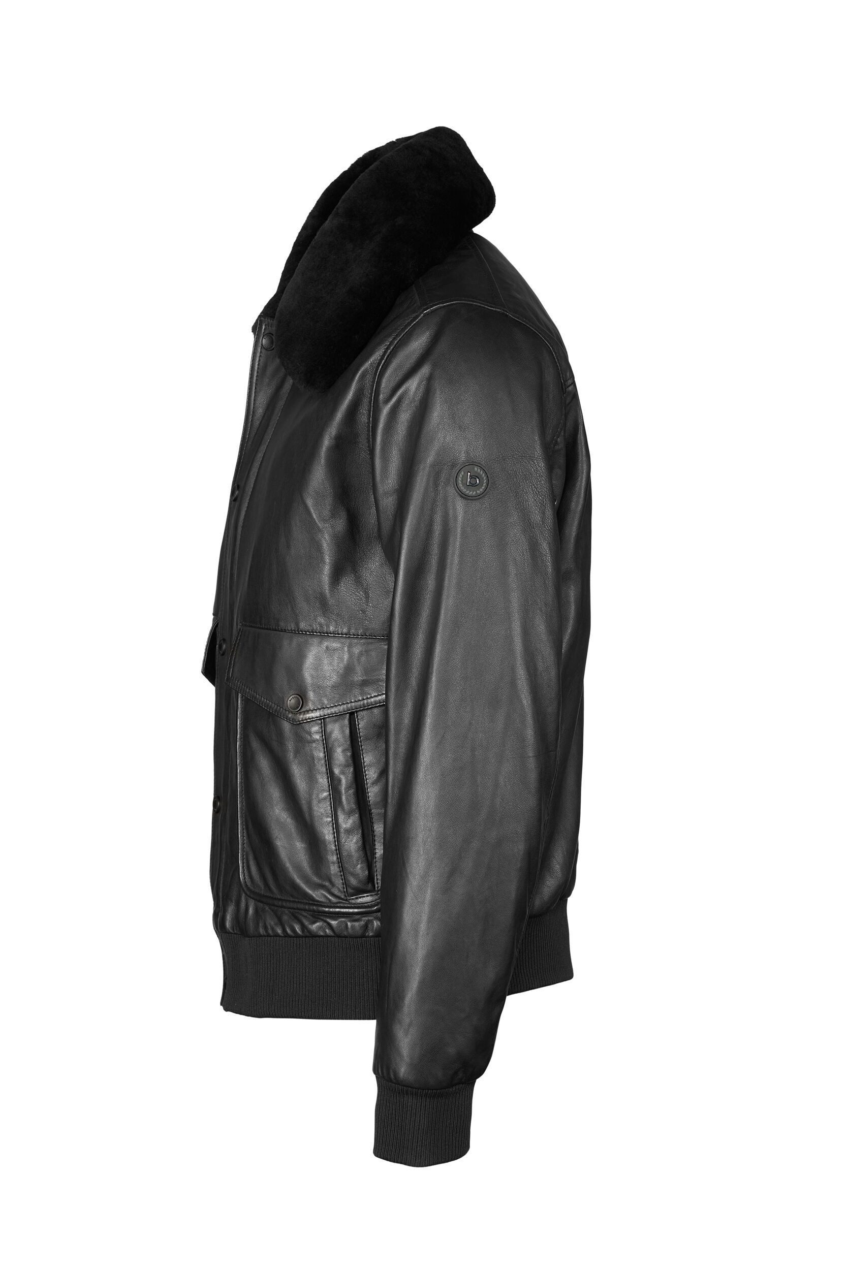 bugatti Lederjacke BUSANTO (1-St) mit Klappentaschen und Druckknöpfen