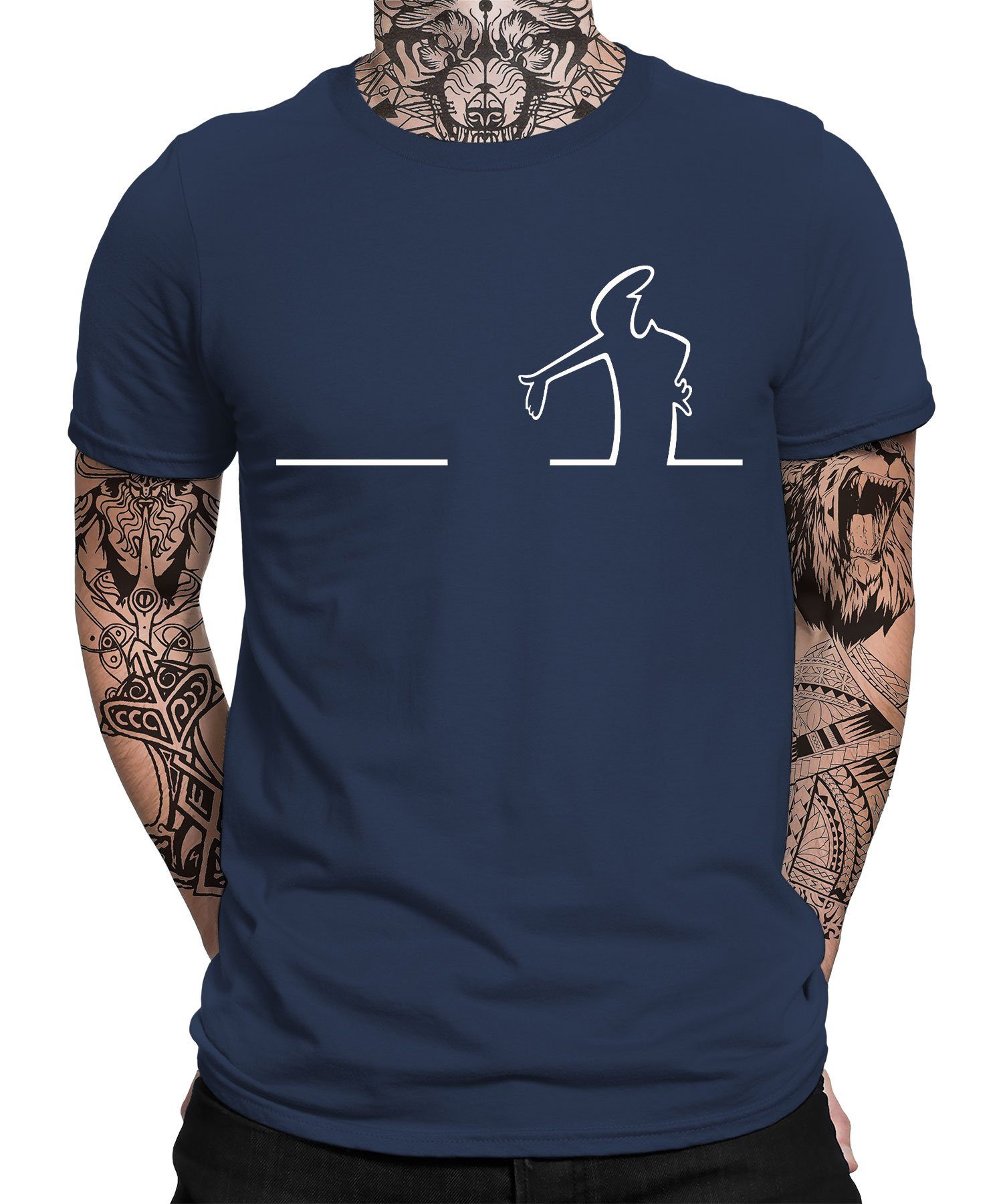 Quattro Formatee Kurzarmshirt Balum La Linea Lui Herren T-Shirt (1-tlg) Navy Blau