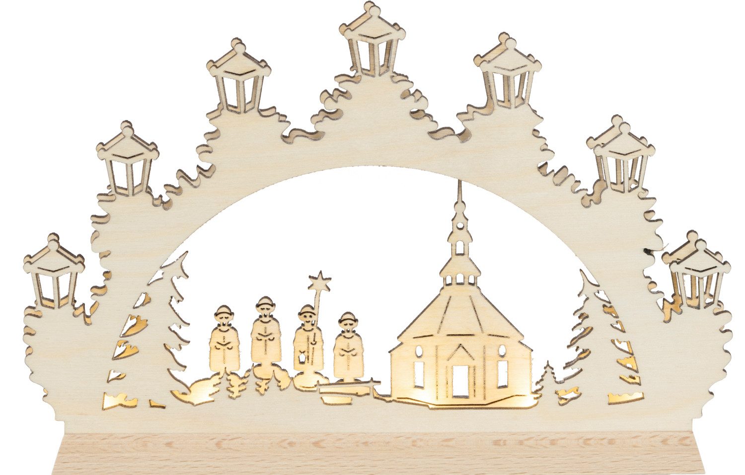 SAICO Original LED Lichterbogen Mini-Lichterbogen, Kurrende, mit LED-Stripe, warmweiß, Timerfunktion am Trafo, BxHxT: 23,5x16x3 cm