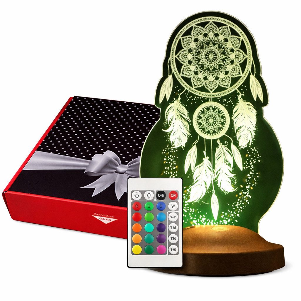 Geschenkelampe LED Nachttischlampe Traumfänger Dreamcatcher 3D UV Druck Nac günstig online kaufen