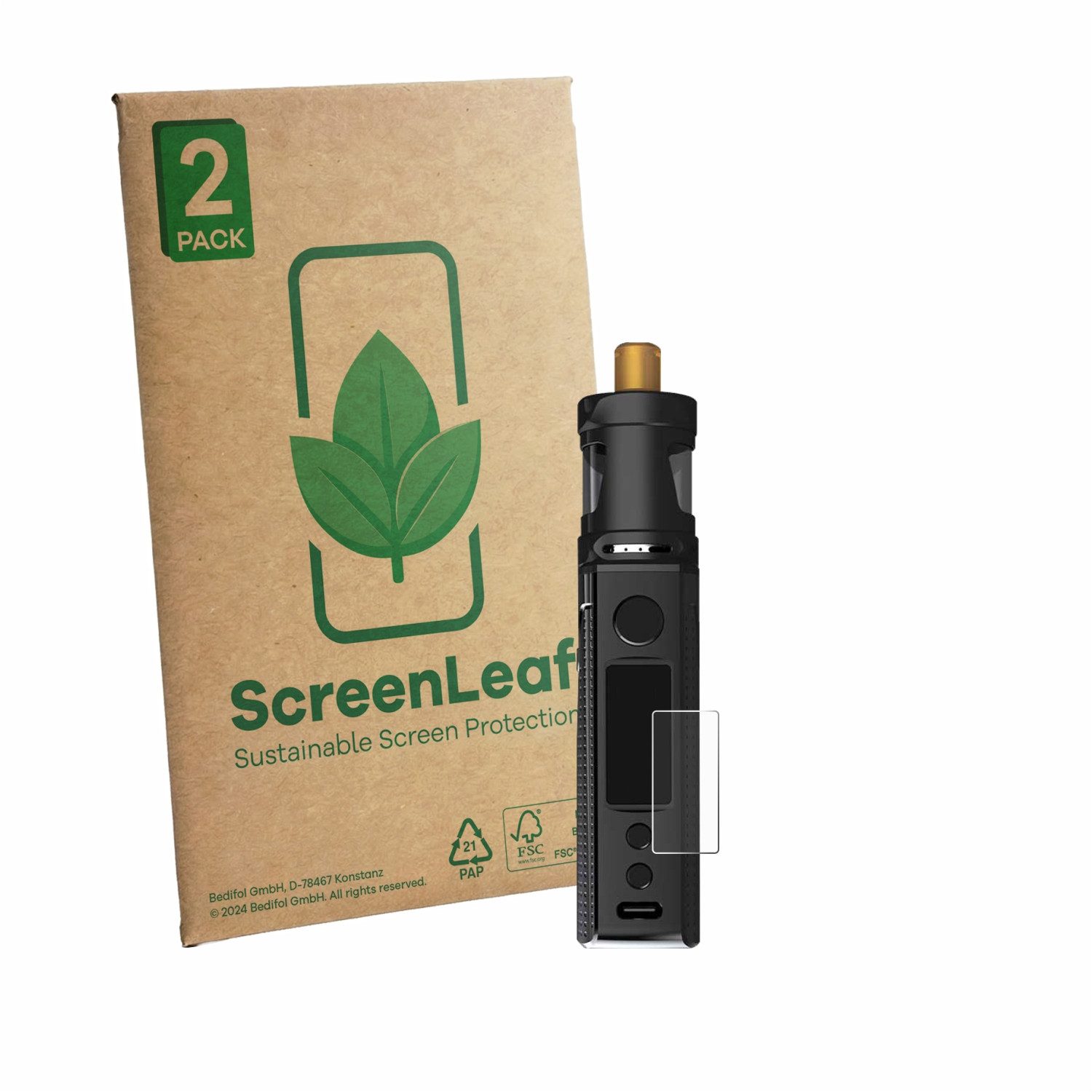 ScreenLeaf Displayschutzfolie Schutzfolie für Innokin LiMAX Kit, 2 Stück, nachhaltiger Displayschutz Schutz Folie Klar Transparent