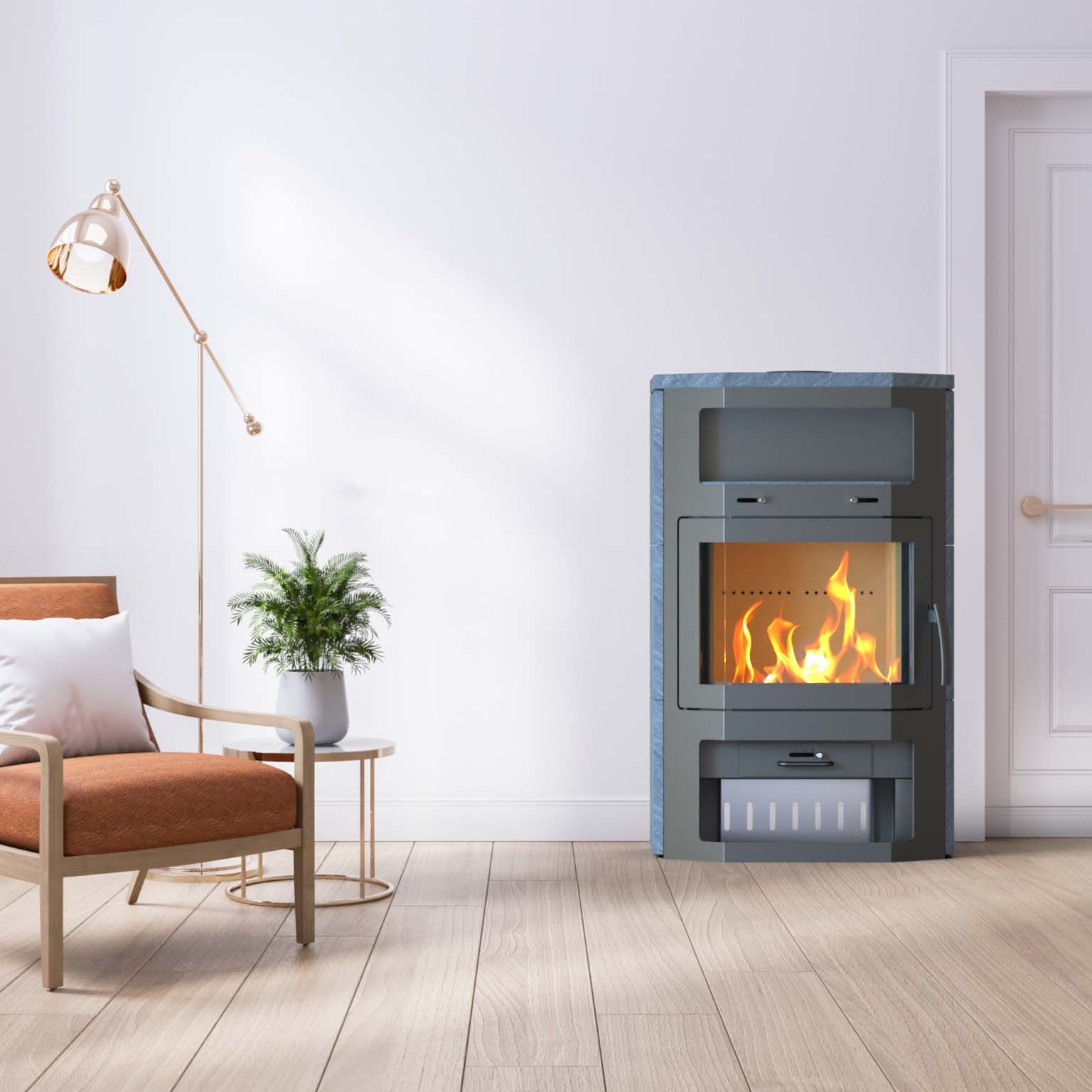 Thermia Kaminofen Bali Max V3 Naturstein, 8 kW, Zeitbrand