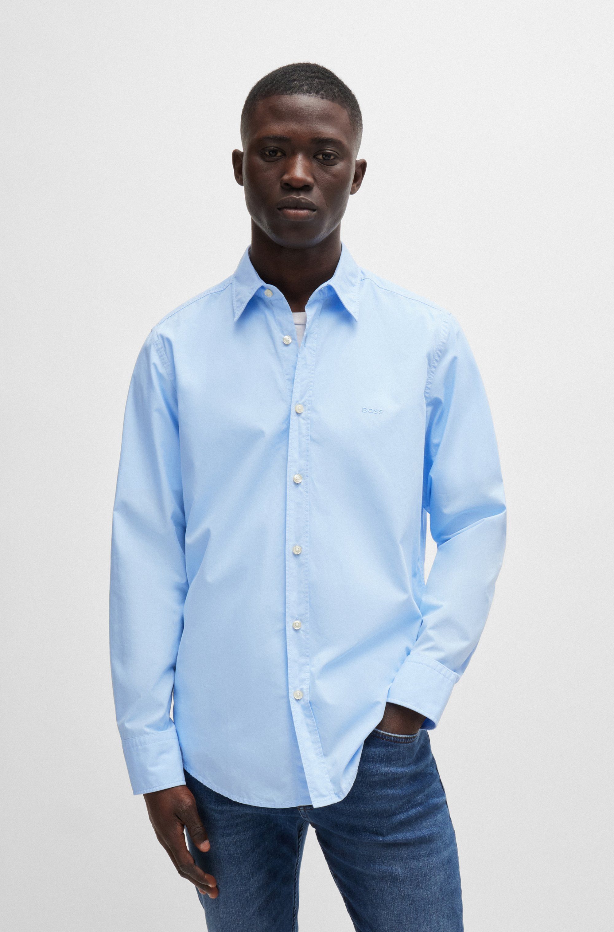 BOSS ORANGE Langarmhemd Relegant mit BOSS Stickerei günstig online kaufen