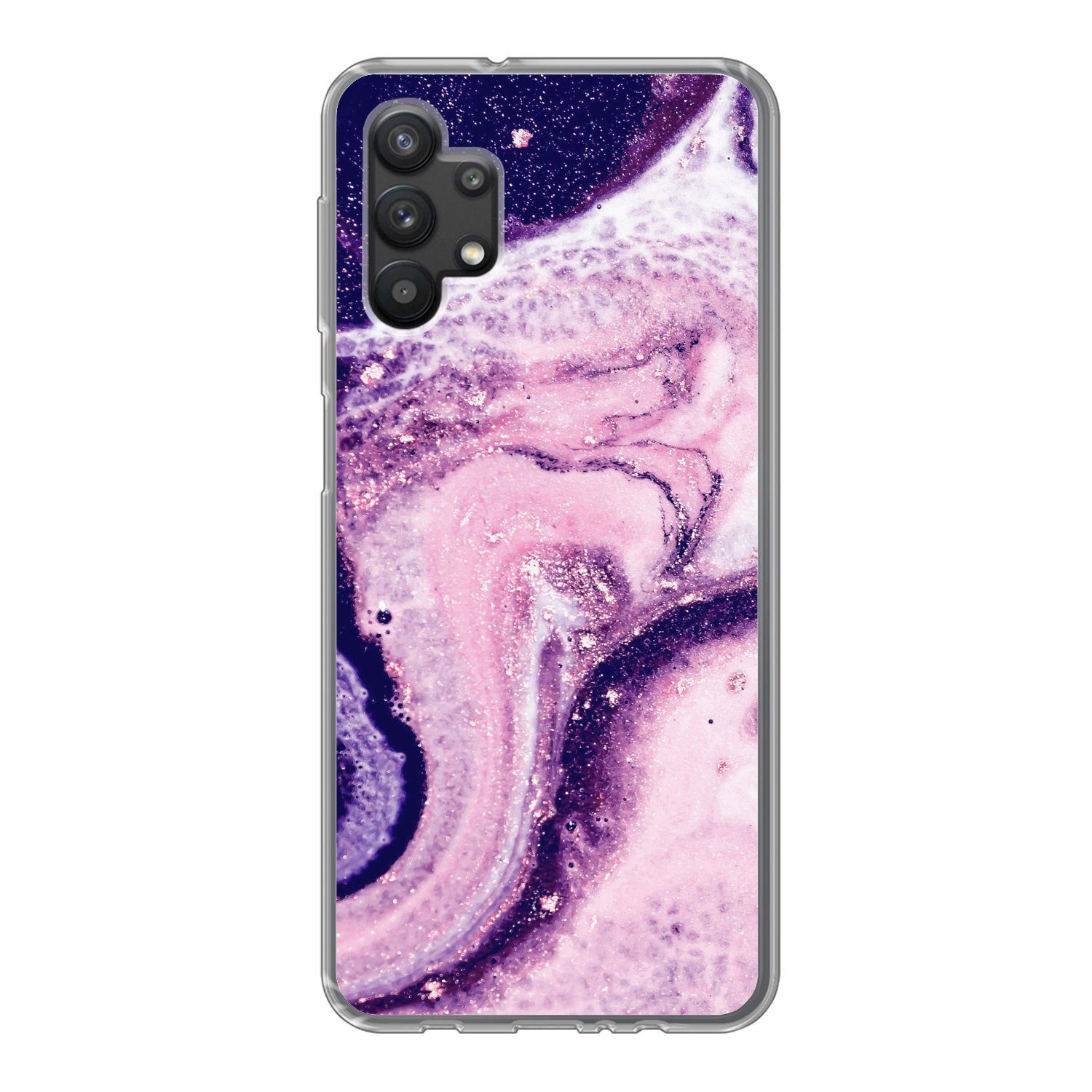MuchoWow Handyhülle für Samsung Galaxy A32 5G Marmor - Glitzer - Chic, Smartphone-Bumper, Print, Handy Schutzhülle Dünn