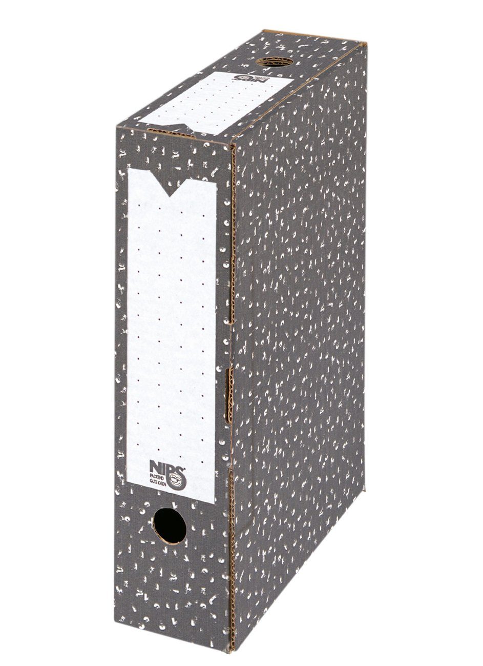 NIPS Archivcontainer ARCHIV-ABLAGEBOX (4 St), Archivbox, Archivkarton, Wellkarton, Karton, Pappe