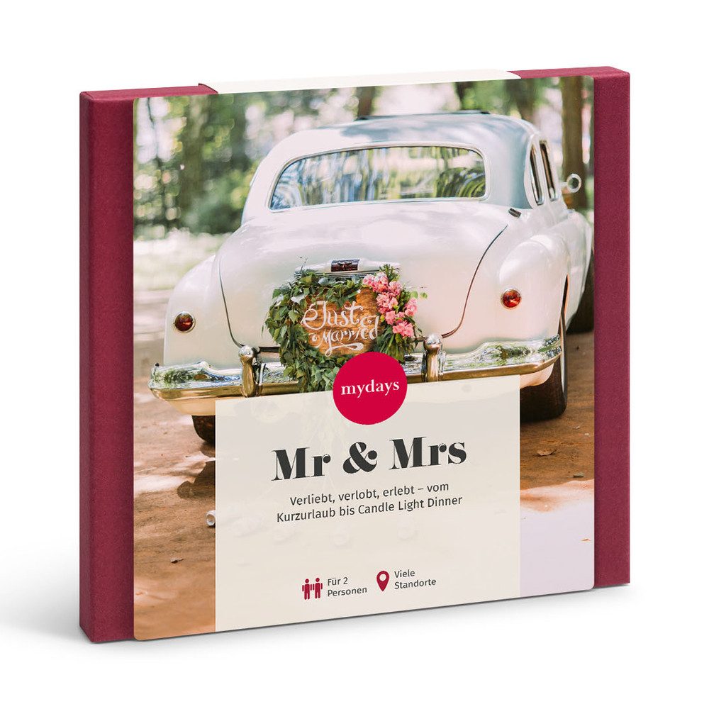 mydays Erlebnisgutschein Geschenkbox Zur Hochzeit, Eine grosse Auswahl an romantischen Erlebnissen fuer das Brautpaar