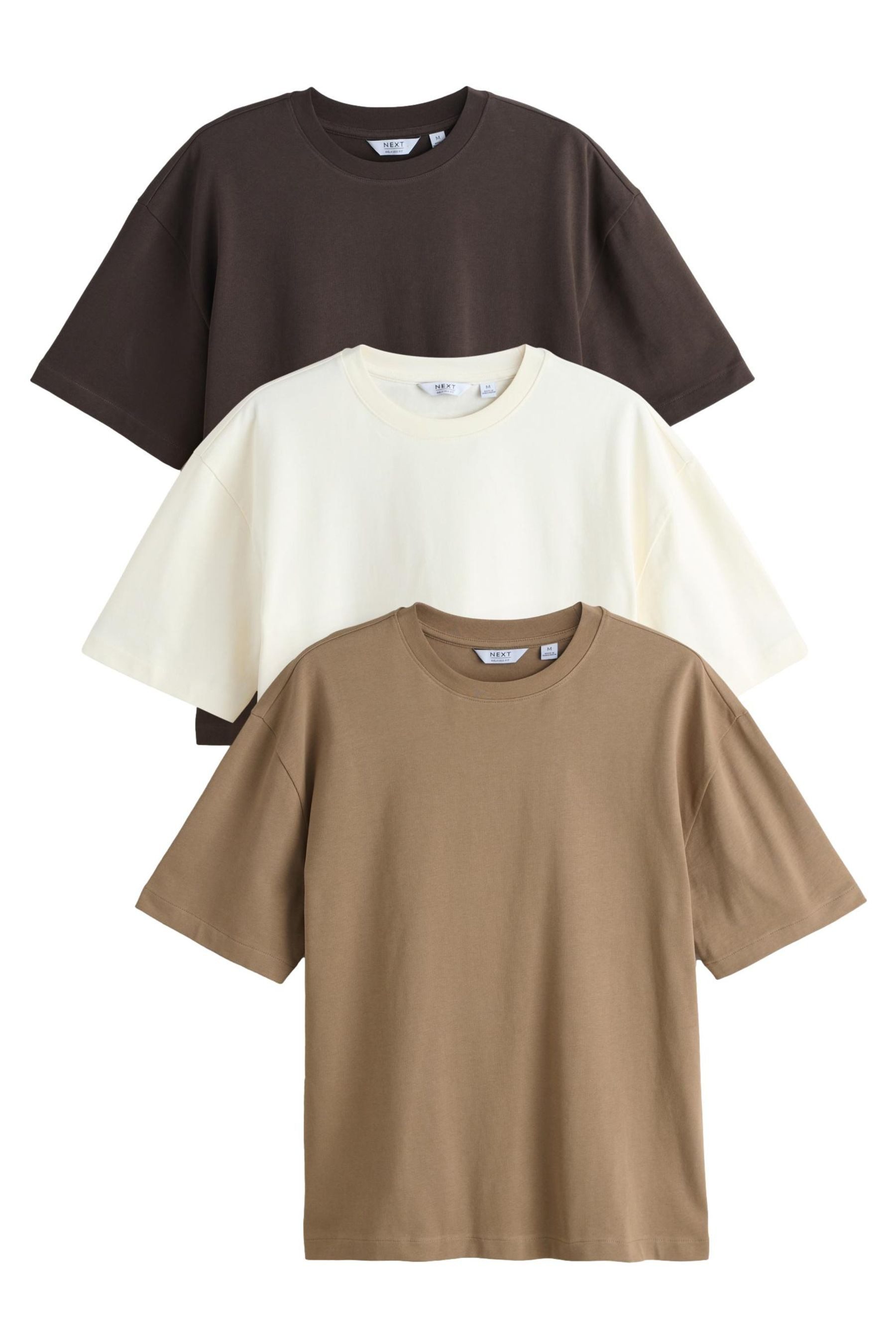Next T-Shirt Schwere Relaxed Fit T-Shirts im 3er Pack (3-tlg) günstig online kaufen
