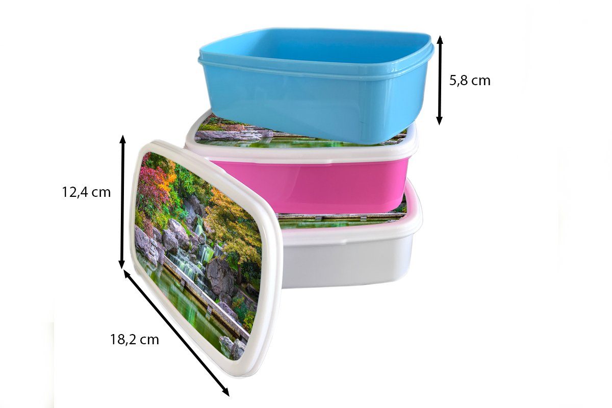 - Snackbox, Kinder, Lunchbox Kunststoff Brotdose rosa MuchoWow (2-tlg), Brotbox - für Bäume Kunststoff, - Mädchen, Japanisch Botanisch, Wasser Erwachsene, - Steine
