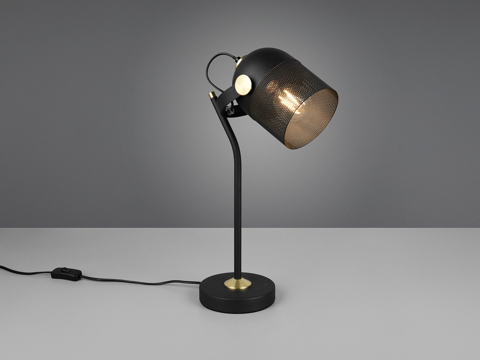 TRIO Leuchten LED Schreibtischlampe, Dimmfunktion, LED wechselbar, Warmweiß, große Tischlampe im Industrial Design, Leuchtenkopf schwenkbar H: 45cm