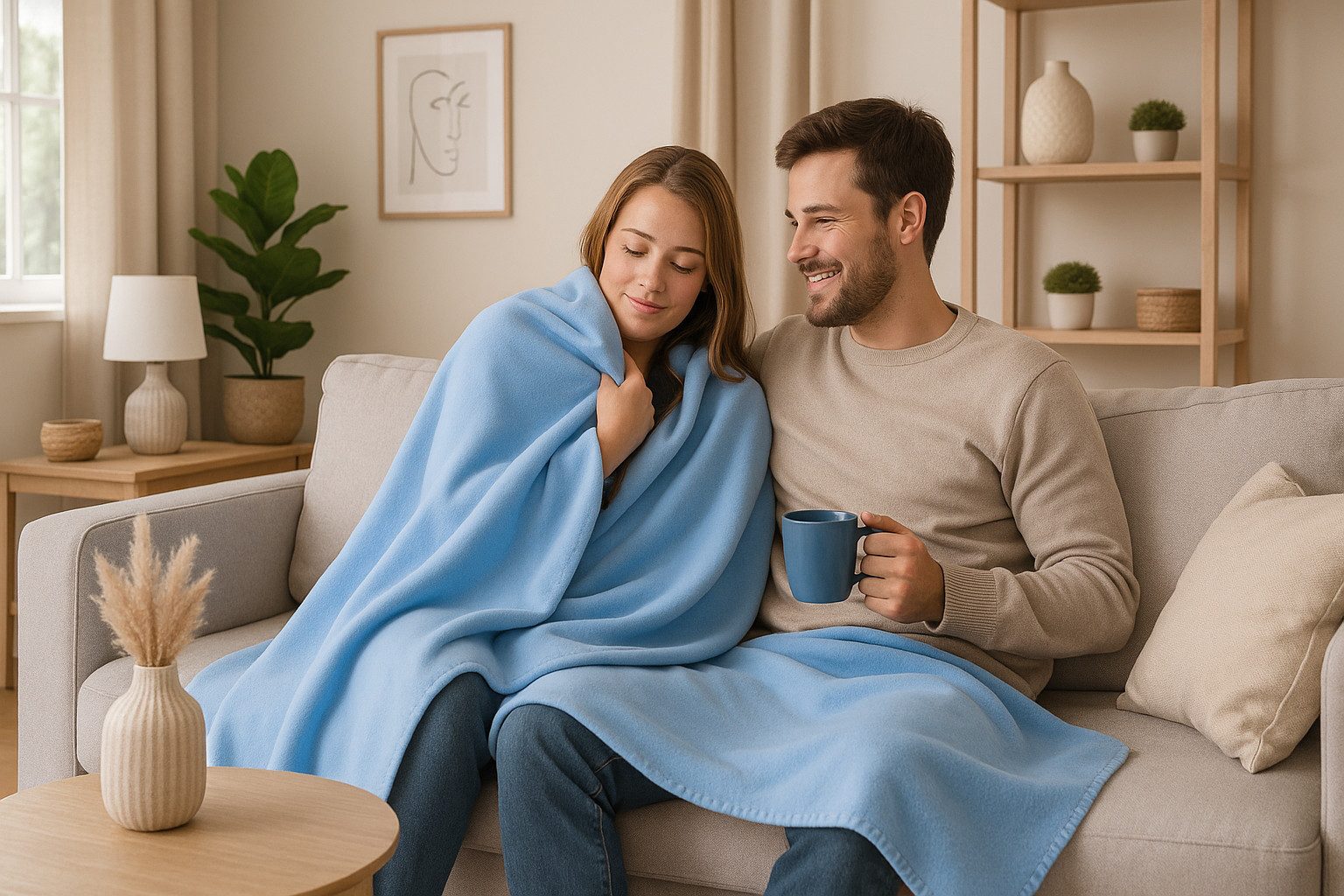 Wohndecke Luxus Fleecedecke Kuscheldecke Größe 130x170 cm Farbe hellblau, B günstig online kaufen