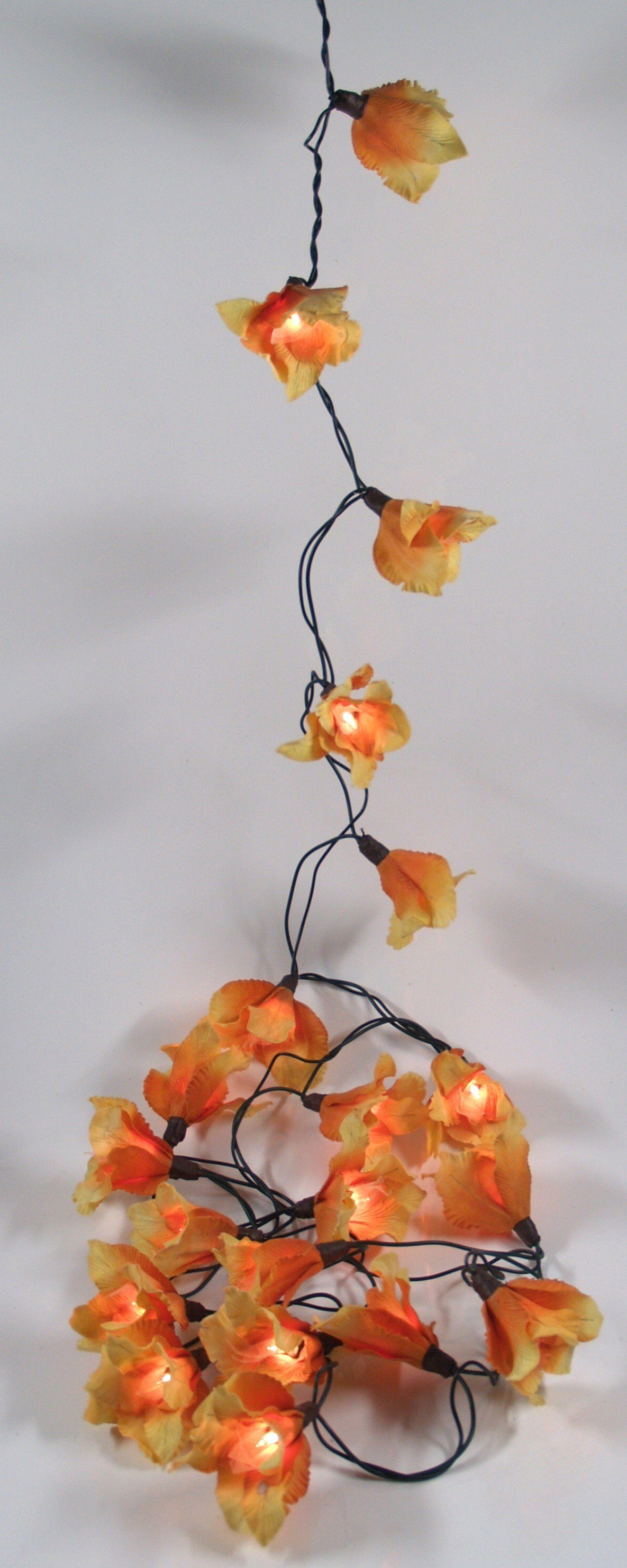 Guru-Shop LED-Lichterkette Lotus Blüten LED Lichterkette - Blüte gelb