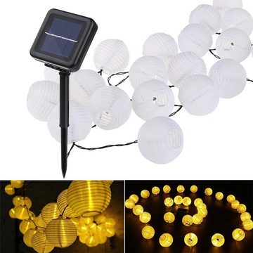 zggzerg LED-Lichterkette Solar Lichterkette Aussen, 6,5M 30 LED Lampions 8 Modi