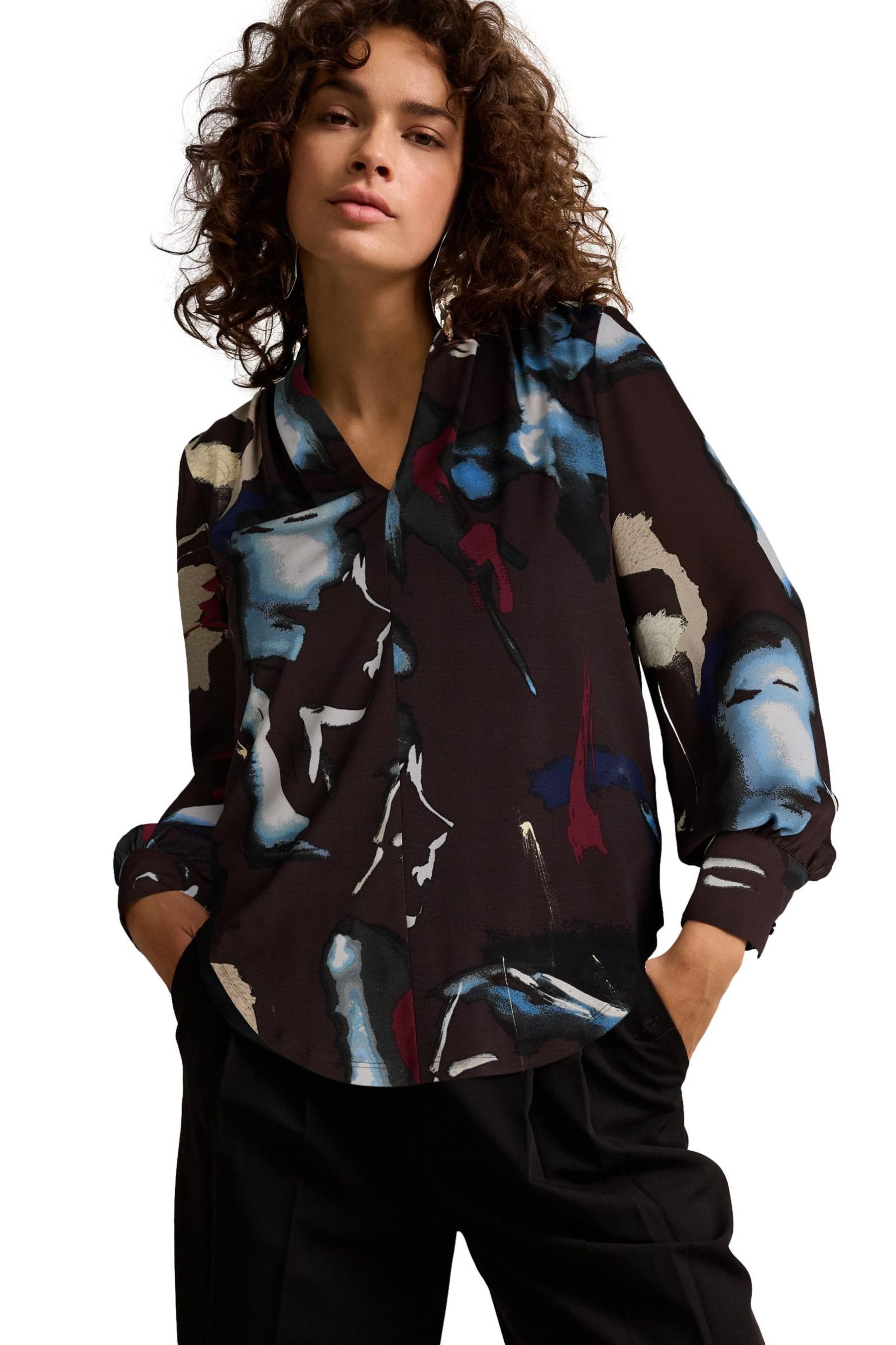 Next Blusenshirt Langärmelige Bluse mit V-Ausschnitt günstig online kaufen