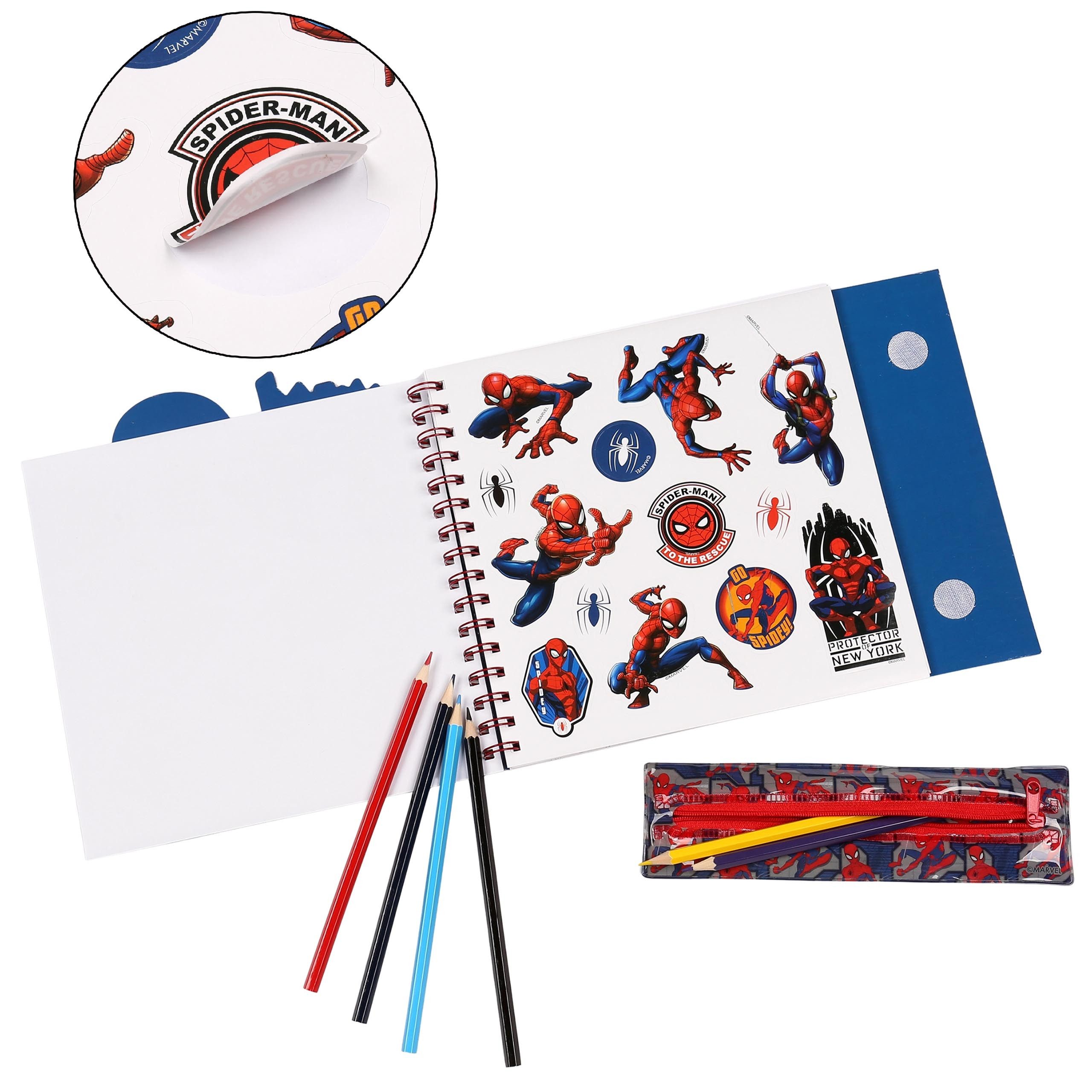 Sarcia.eu Malvorlage MARVEL Spider-Man Kreativset Kinder mit Mäppchen Buntstiften
