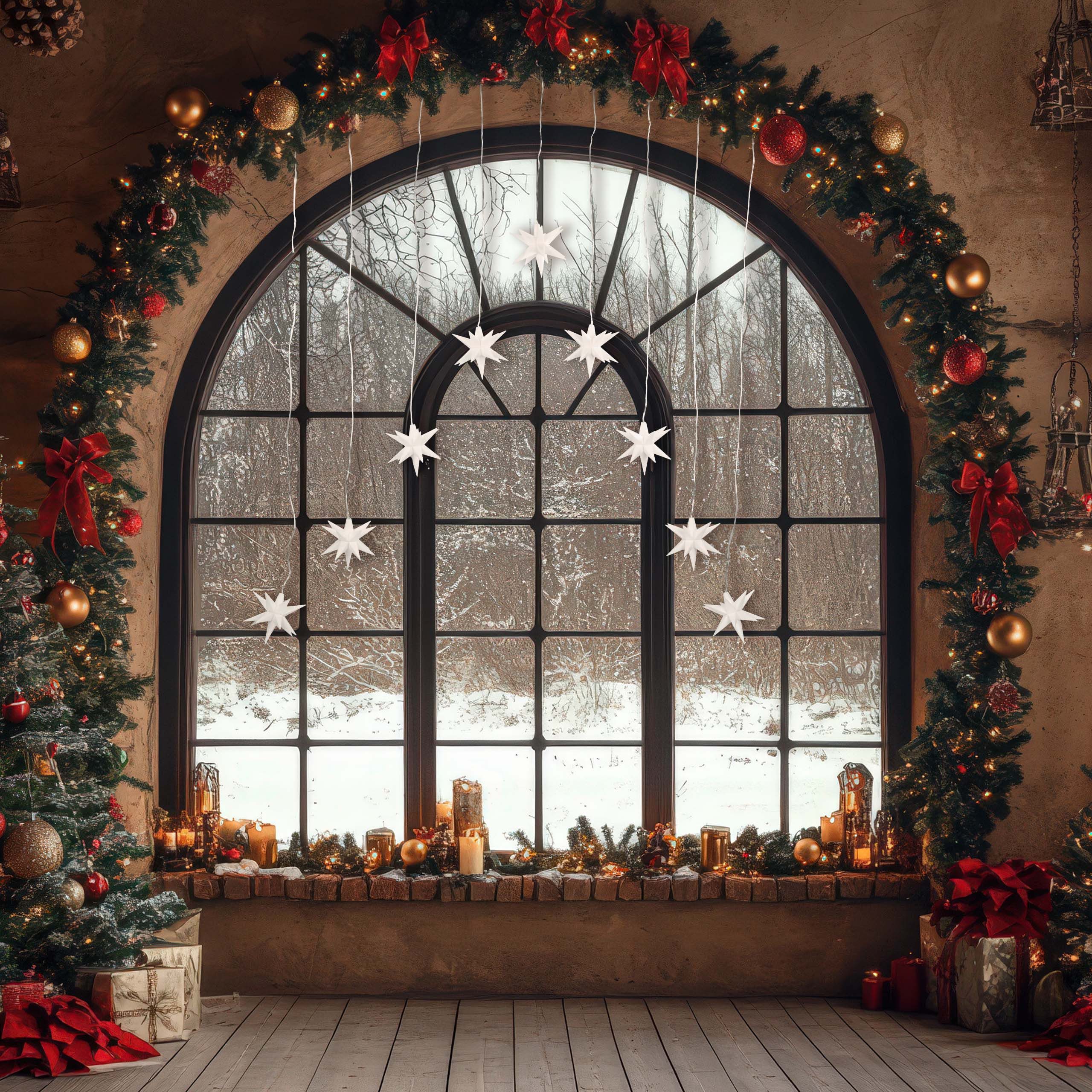 IC Winterworld LED-Lichtervorhang LED Lichterkette mit 9 3D Sternen als Lic günstig online kaufen