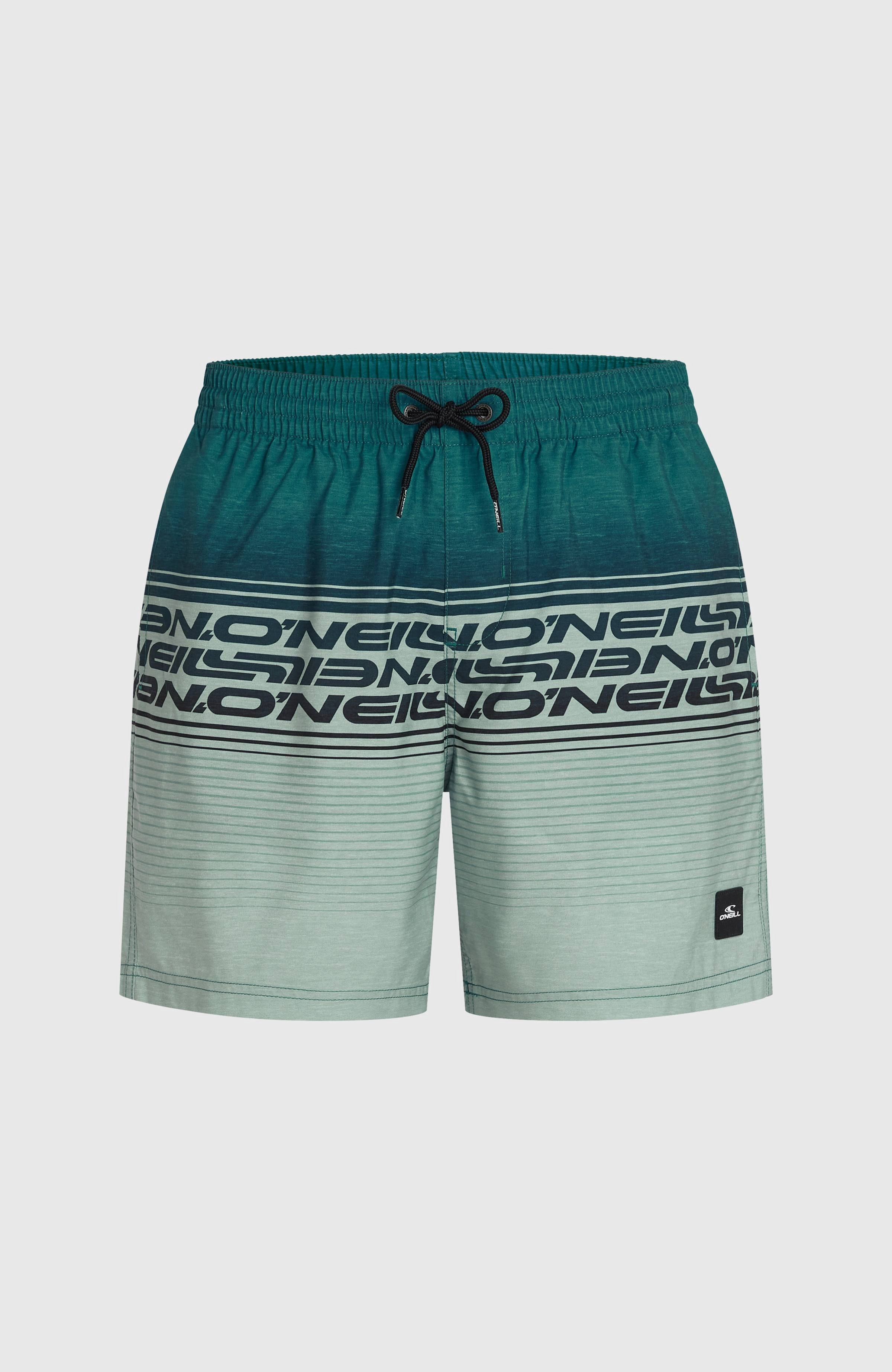 O'Neill Badeshorts O'NEILL LOGO STRIPE 16'' SWIMSHORTS mit Seiten- und Gesäßtaschen, superschnell trocknend, aus Polyester