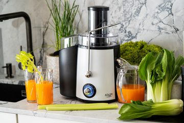 JUNG Entsafter ADLER AD4128 Entsafter für Obst und Gemüse, 2000W, Slow Juicer, 2000,00 W, Edelstahlgehäuse, Saftpresse elektrisch, 1L Saftkrug, Saftmaschine