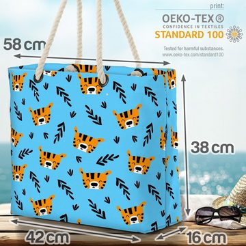 VOID Strandtasche (1-tlg), Kleiner Tiger blau Beach Bag Dschungel Kinder Katze Afrika Urwald Zoo Baby