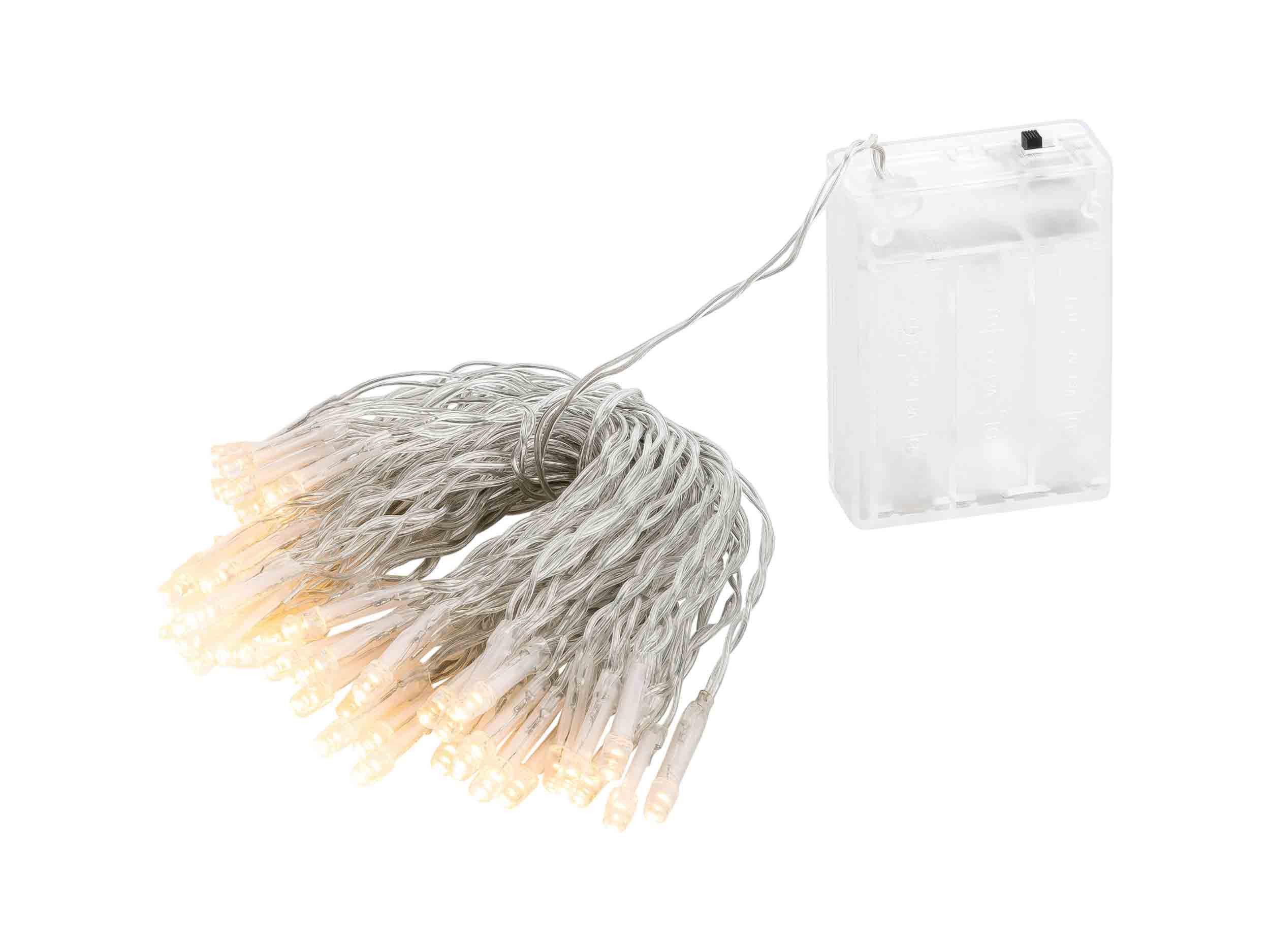 Linder Exclusiv GmbH LED-Lichterkette, Batterie 7,35m 50 LED warmweiß Innen transparent