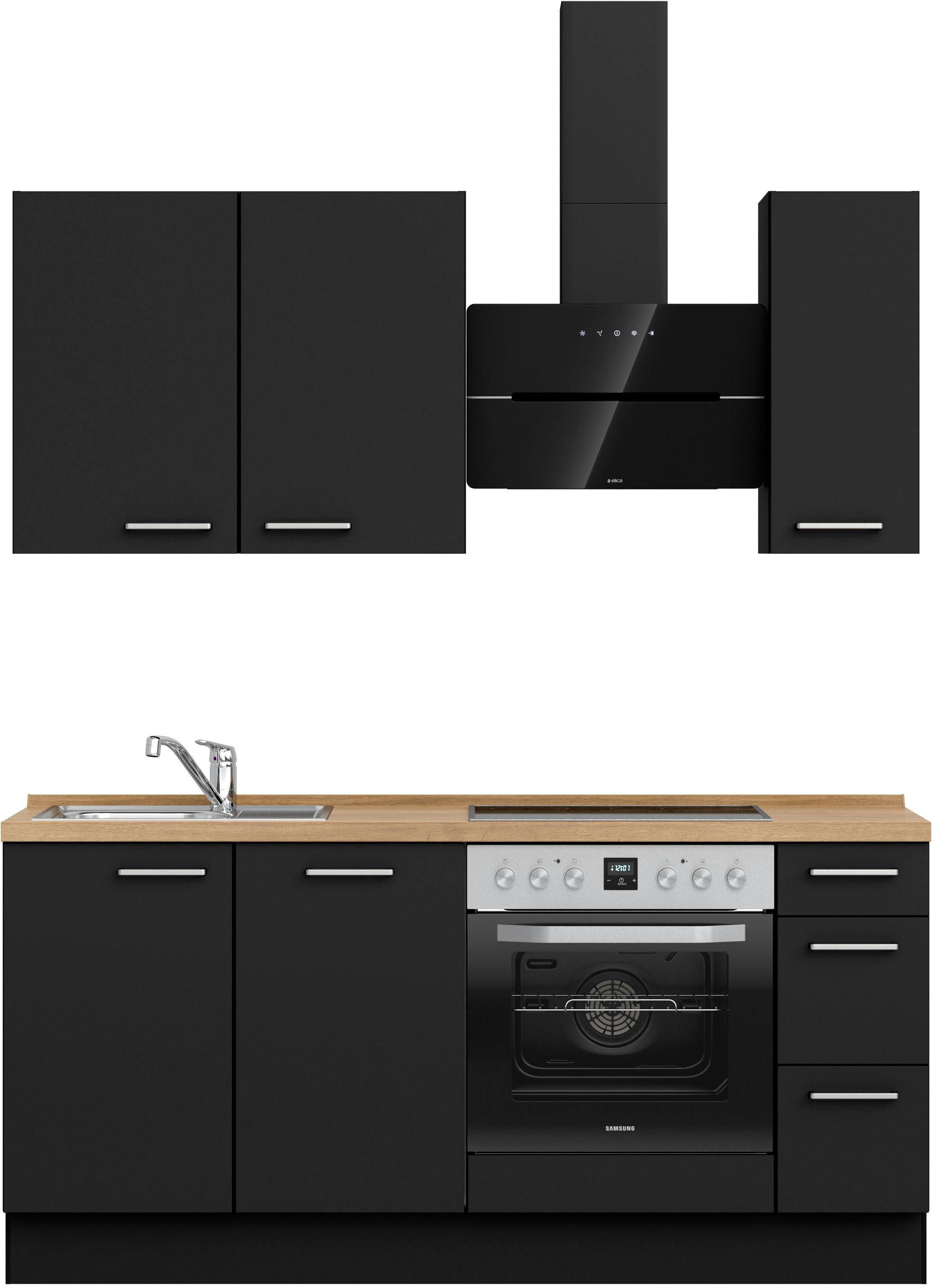nobilia® Кухниzeile "Touch II", vormontiert, Ausrichtung wählbar, Breite 180 cm, wahlw. mit E-Geräten