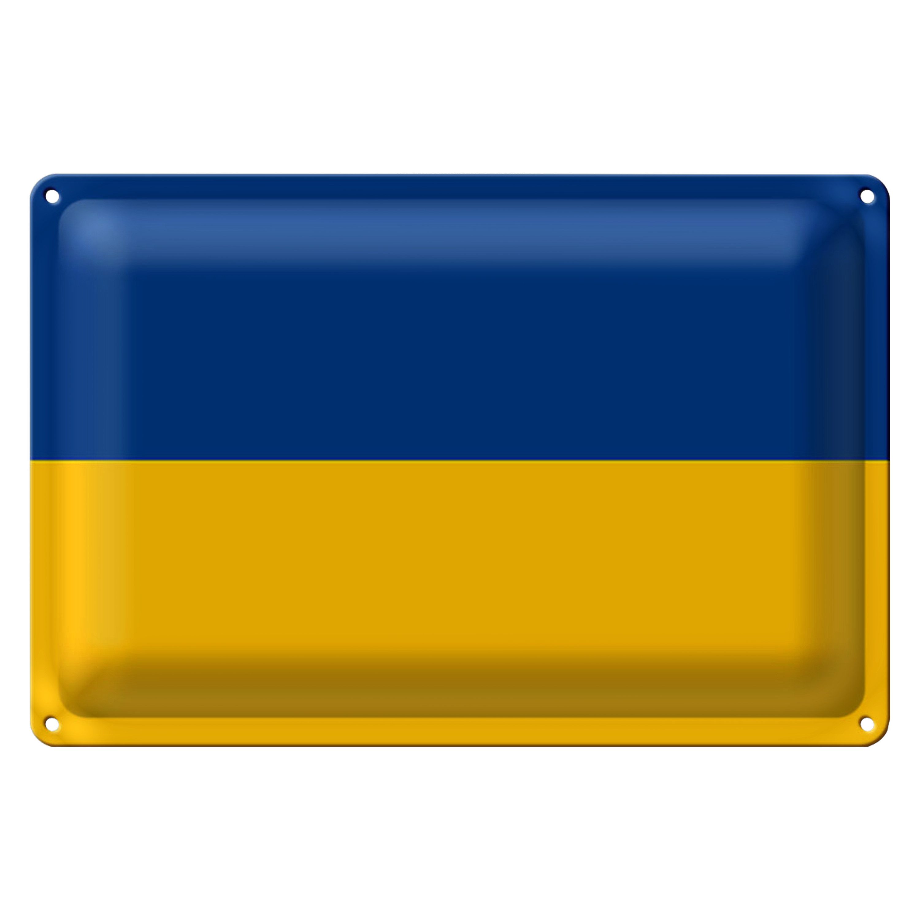Roomando Metallschild Flagge Ukraine 40x30cm Flag of Ukraine