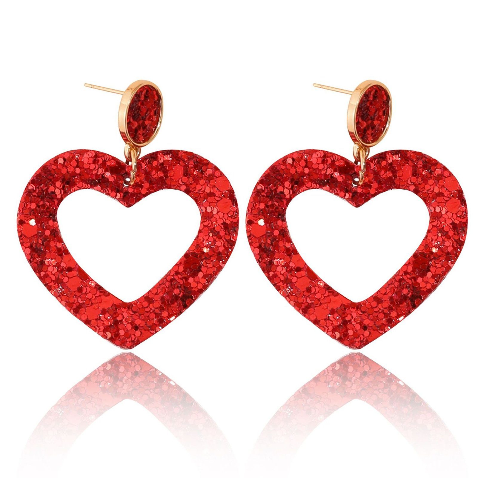 Blusmart Paar Ohrhänger Valentinstag-Weinbecher-Ohrringe, Bezaubernde Romantische Ohrringe