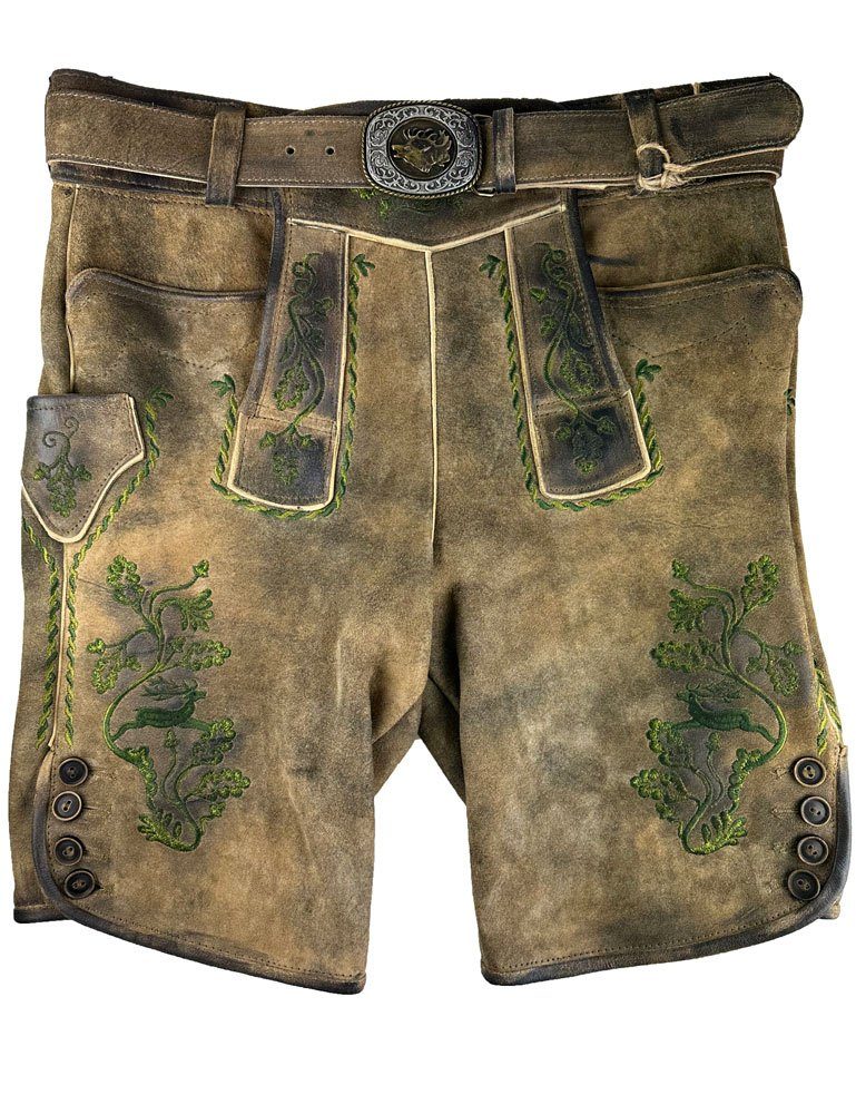 Trachtenlederhose MADDOX Kurze Lederhose 'Rothsee' mit Gürtel, Anti