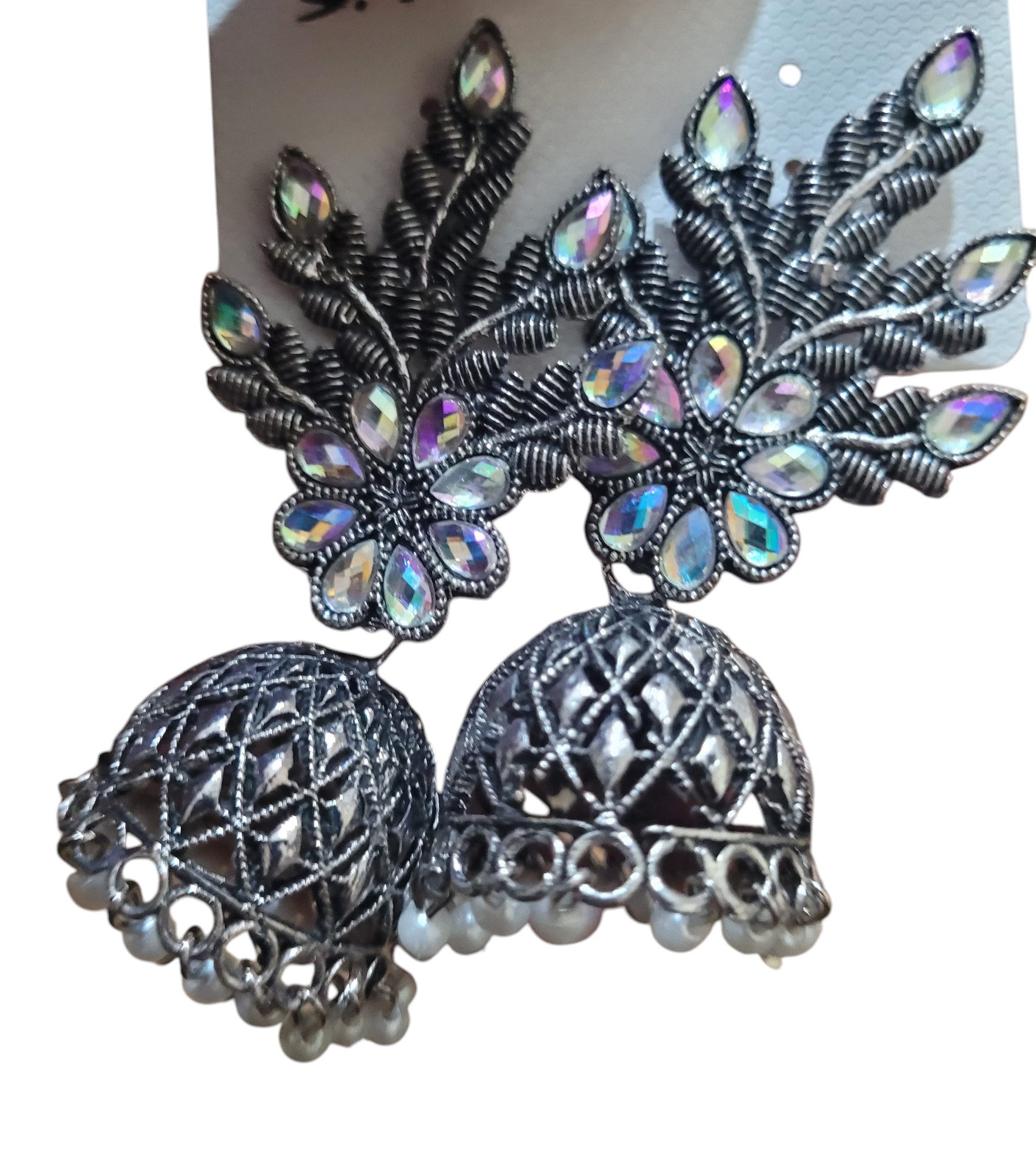 PfauGermany Paar Ohrhänger Kundan LEAF Design (2-tlg)