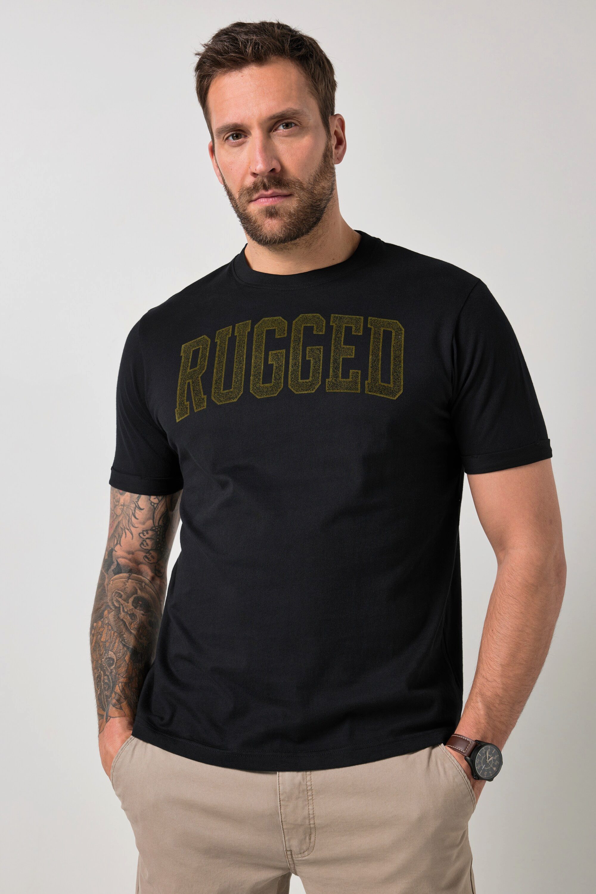 T-Shirt T-Shirt Halbarm Brustprint bis 8 XL