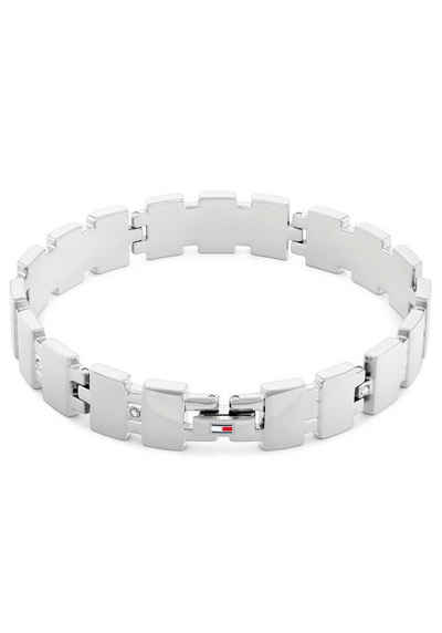 Tommy Hilfiger Armband Schmuck Edelstahl Armschmuck Gliederkette, mit Glasstein