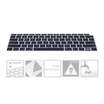 kwmobile Aufbewahrungstasche Silikon Tastaturschutz für Apple MacBook Air 13" 2018 2019 2020 A1932 (1-tlg), QWERTY US Keyboard Cover Abdeckung - Schwarz