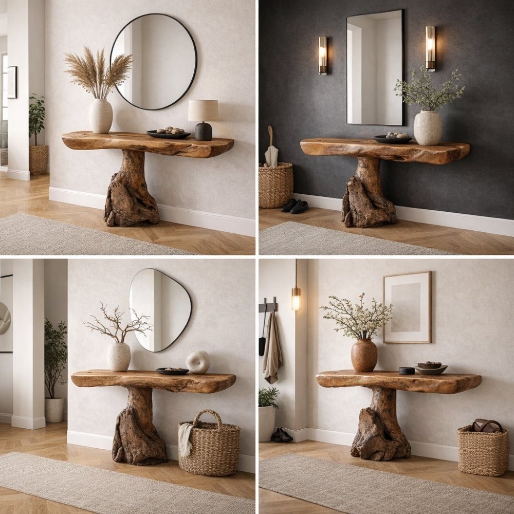 LebensWohnArt Konsolentisch Teak Konsole PRIMITIVO Natural ca. L110cm