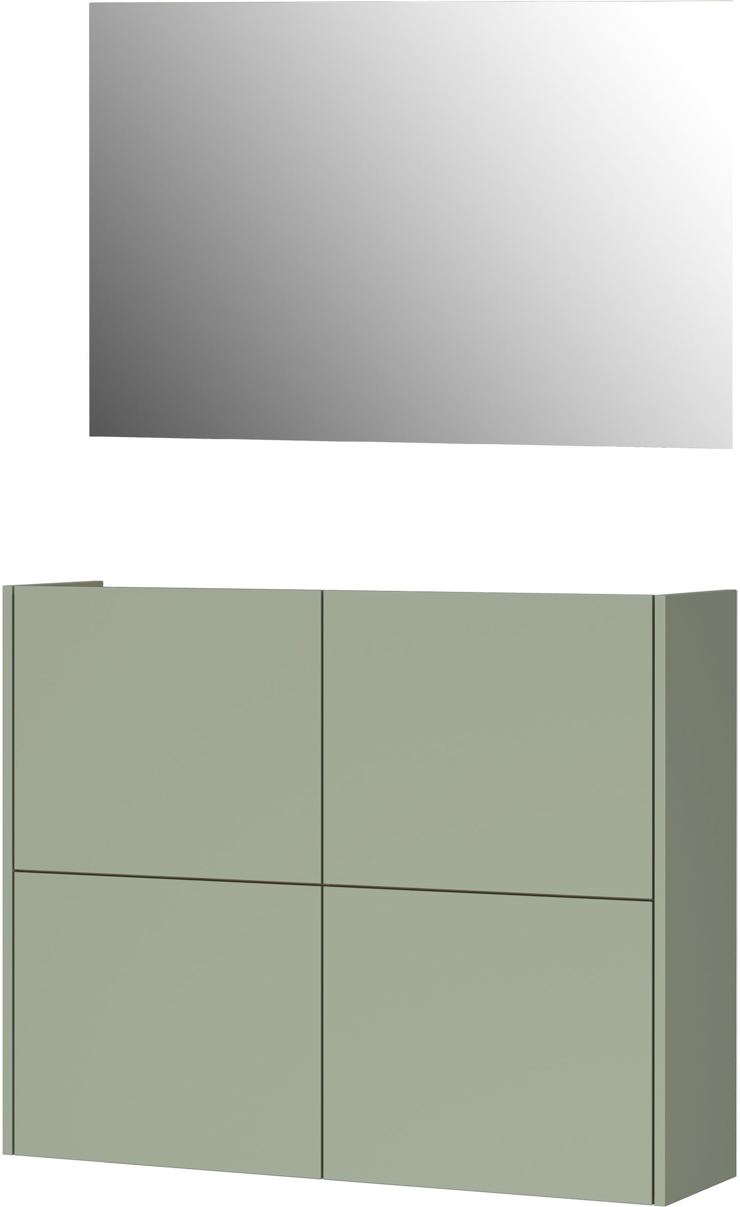 GERMANIA Garderoben-Set GW-Binetto, (2-St), mehrteiliges Set mit Schuhschrank und eckigem Spiegel