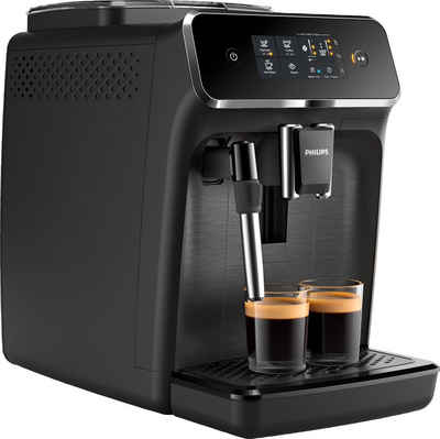 Philips Kaffeevollautomat 2200 Serie EP2220/10 Pannarello, für 2 Kaffeespezialitäten und anpassbarer Aromastärke, mattschwarz