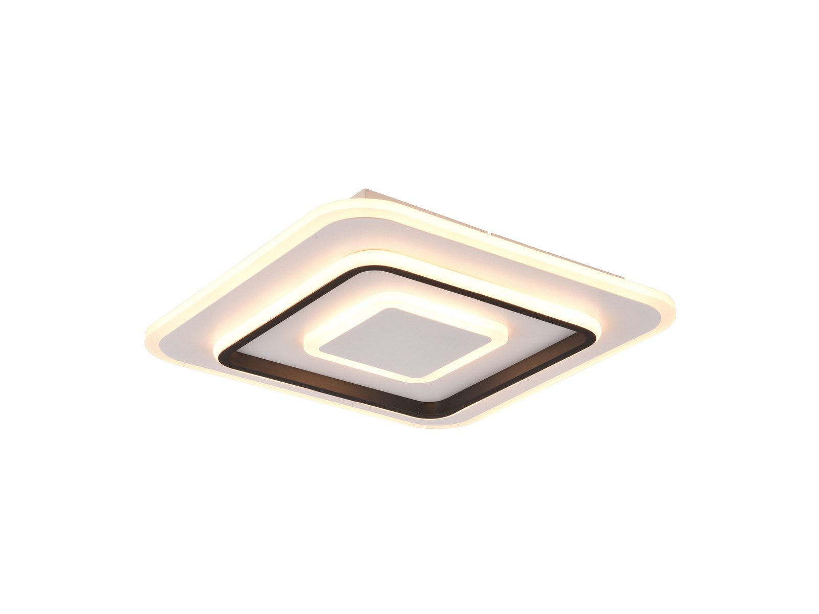 Reality Leuchten LED Deckenleuchte hell & flach mit Fernbedienung, 39x39cm, dimmbar, LED fest integriert, Neutralweiß, Warmweiß, Tageslichtweiß, modern-e Tageslicht-lampe Decke eckig für Küchenbeleuchtung & Büro