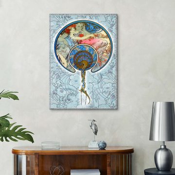 Posterlounge Leinwandbild Alfons Mucha, Figuren Decorativ, Collage, Malerei