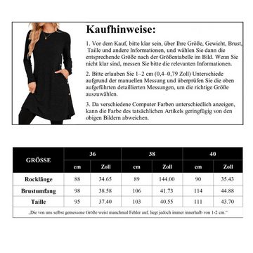 Opspring Etuikleid Pullover-Kleider für Damen, Winter, langärmelig, Kausale Knöpfe