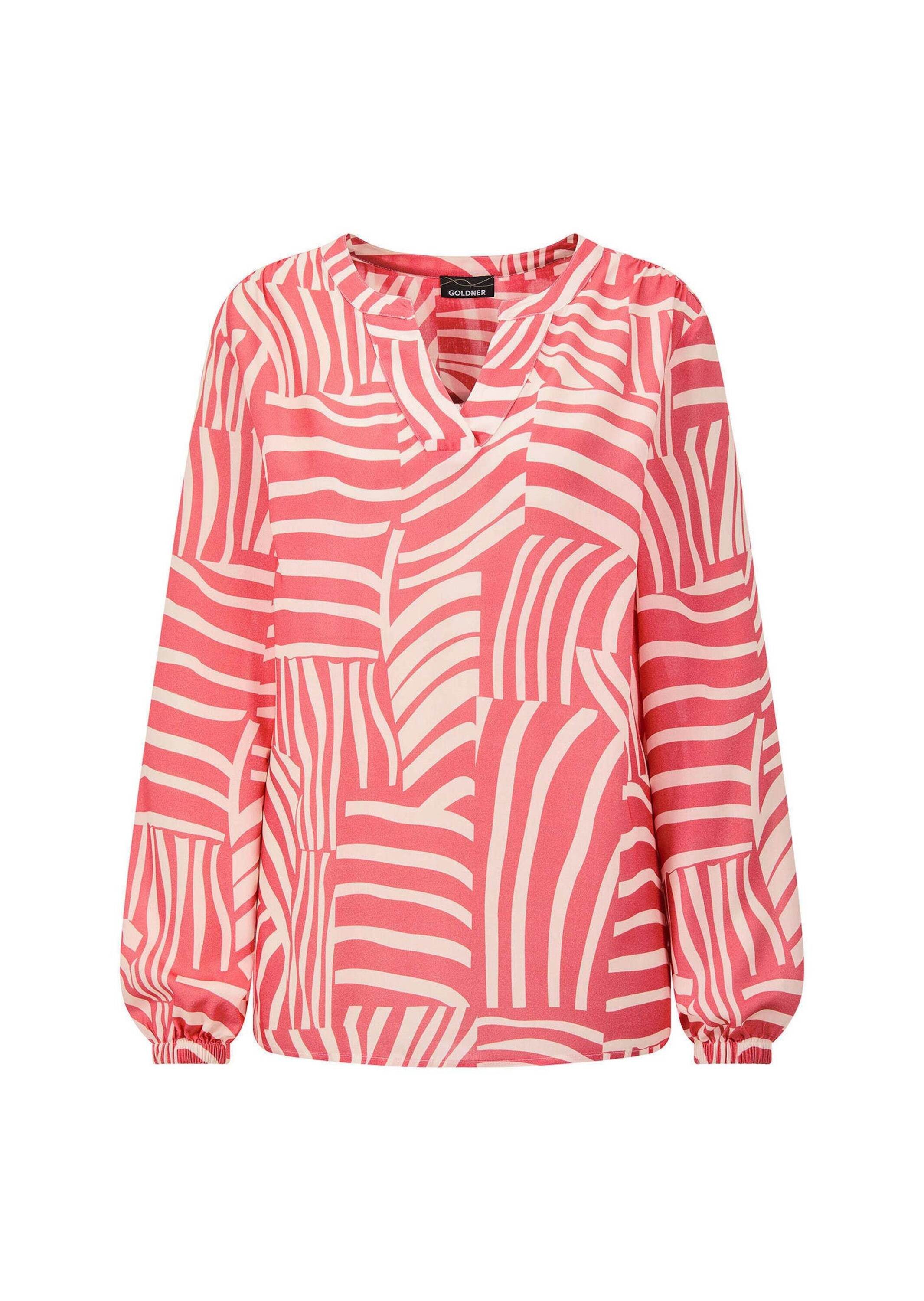 Schlupfbluse Grafische Viskosebluse mit Schlitz