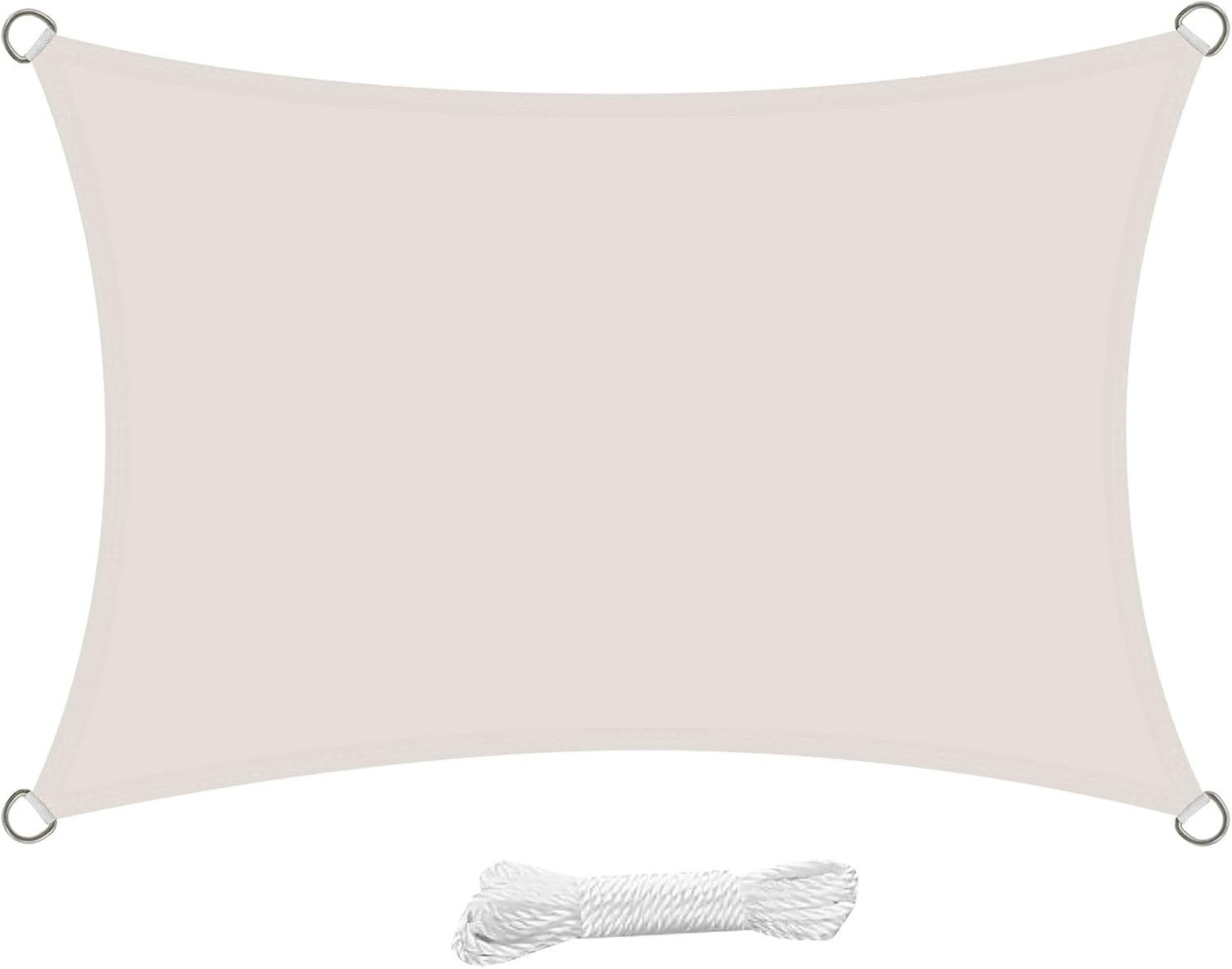 Liszton Seilspannsonnensegel Sonnensegel Rechteckig 4x6 Meter UV Shutz HDPE Wetterbeständig