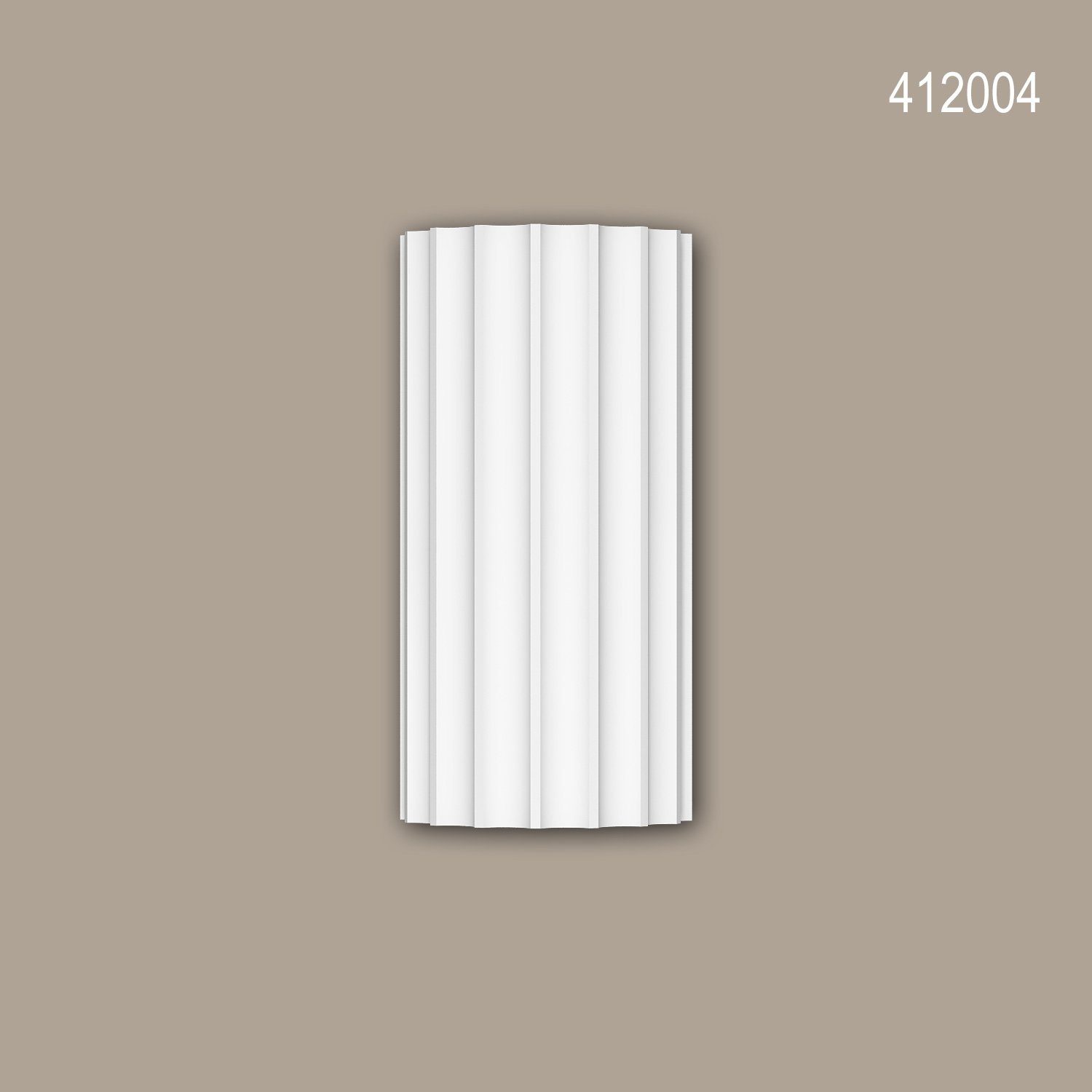 Profhome Wanddekoobjekt 412004 (Vollsäulen Segment, 1 St., Fassadenstuck, Säule, Zierelement, Außenstuck, Durchmesser 36,4 cm), weiß, vorgrundiert, für Fassadendekoration, Stil: Ionisch