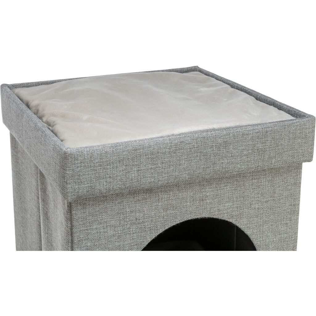 TRIXIE Tierhöhle Faltbare Höhle Kimy für Katzen und kleine Hunde - hellgrau - 76 × 72 ×