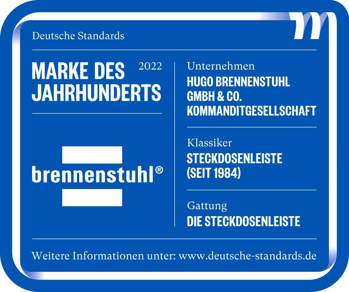 Brennenstuhl Ecolor Steckdosenleiste 5-fach (Ein- / Ausschalter, Kabellänge 1,5 m), mit Schalter