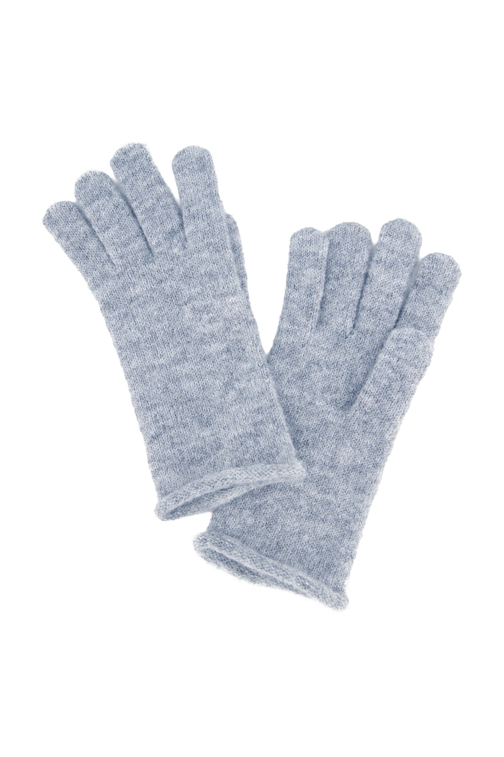 Ulla Popken Baumwollhandschuhe Handschuhe meliert Feinstrick Rollkante