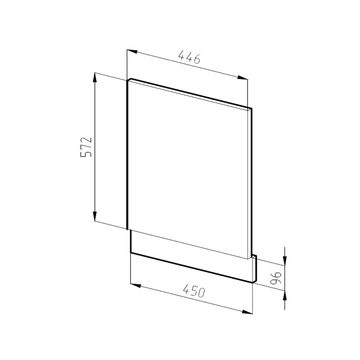 Vicco Sockelblende Geschirrspülerblende 45 cm R-Line Anthrazit Landhaus