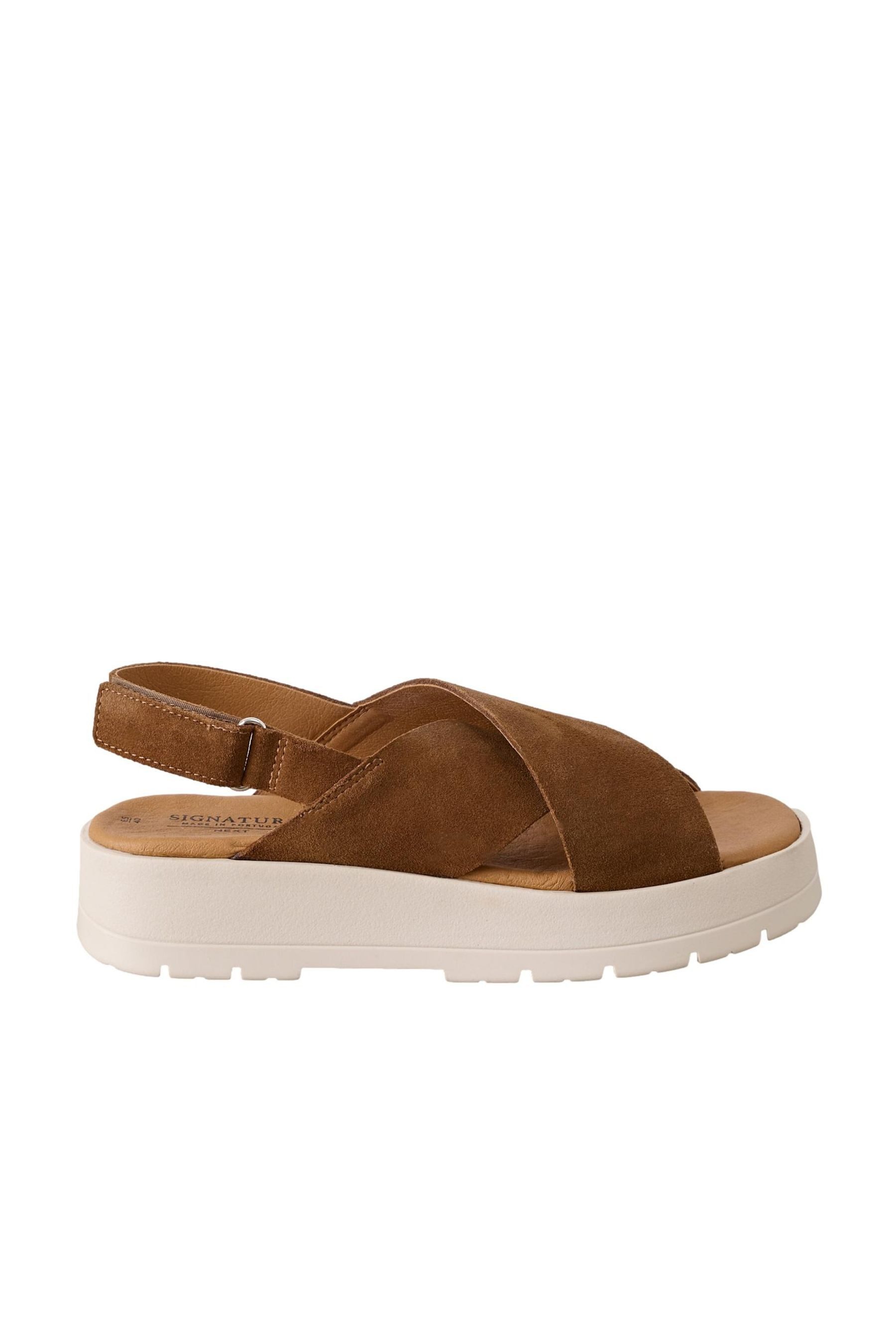 Next Klobige Signature Flatform-Sandalen mit X-Riemen günstig online kaufen